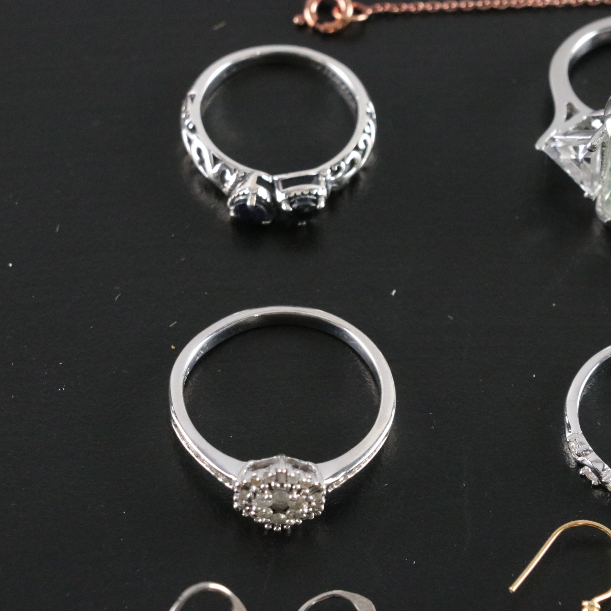 14 Assorted Sterling Silver Rings, Necklaces, Earrings, and Pendants