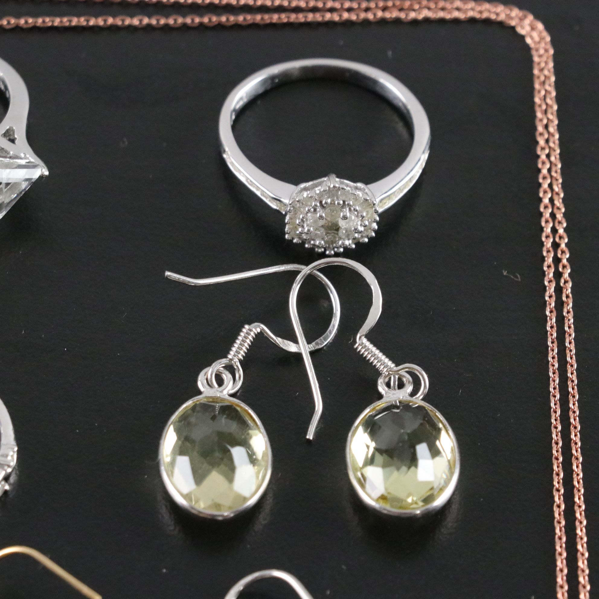 14 Assorted Sterling Silver Rings, Necklaces, Earrings, and Pendants