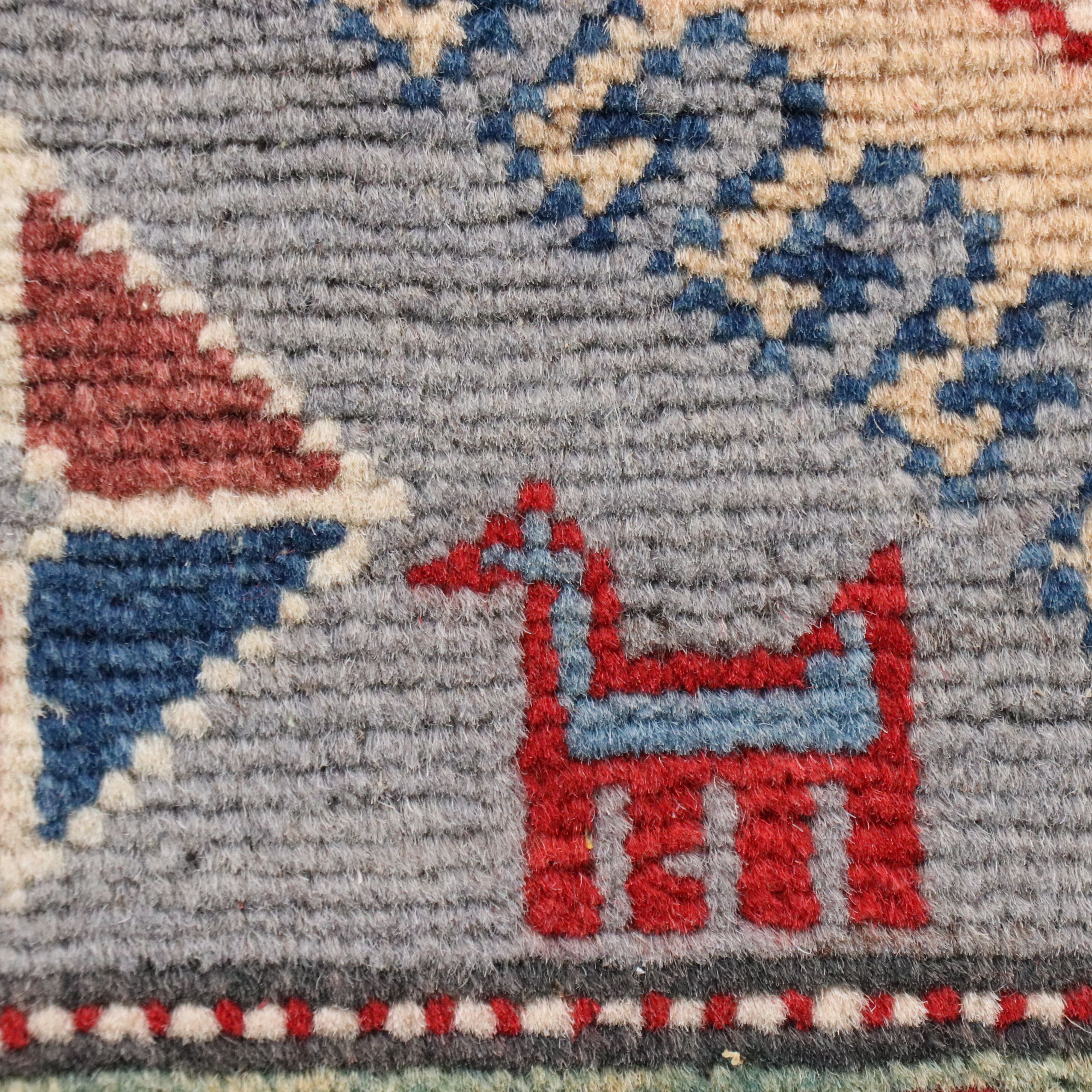 2'7 x 10'2 Hand-Knotted Afghan Kazak Carpet Runner