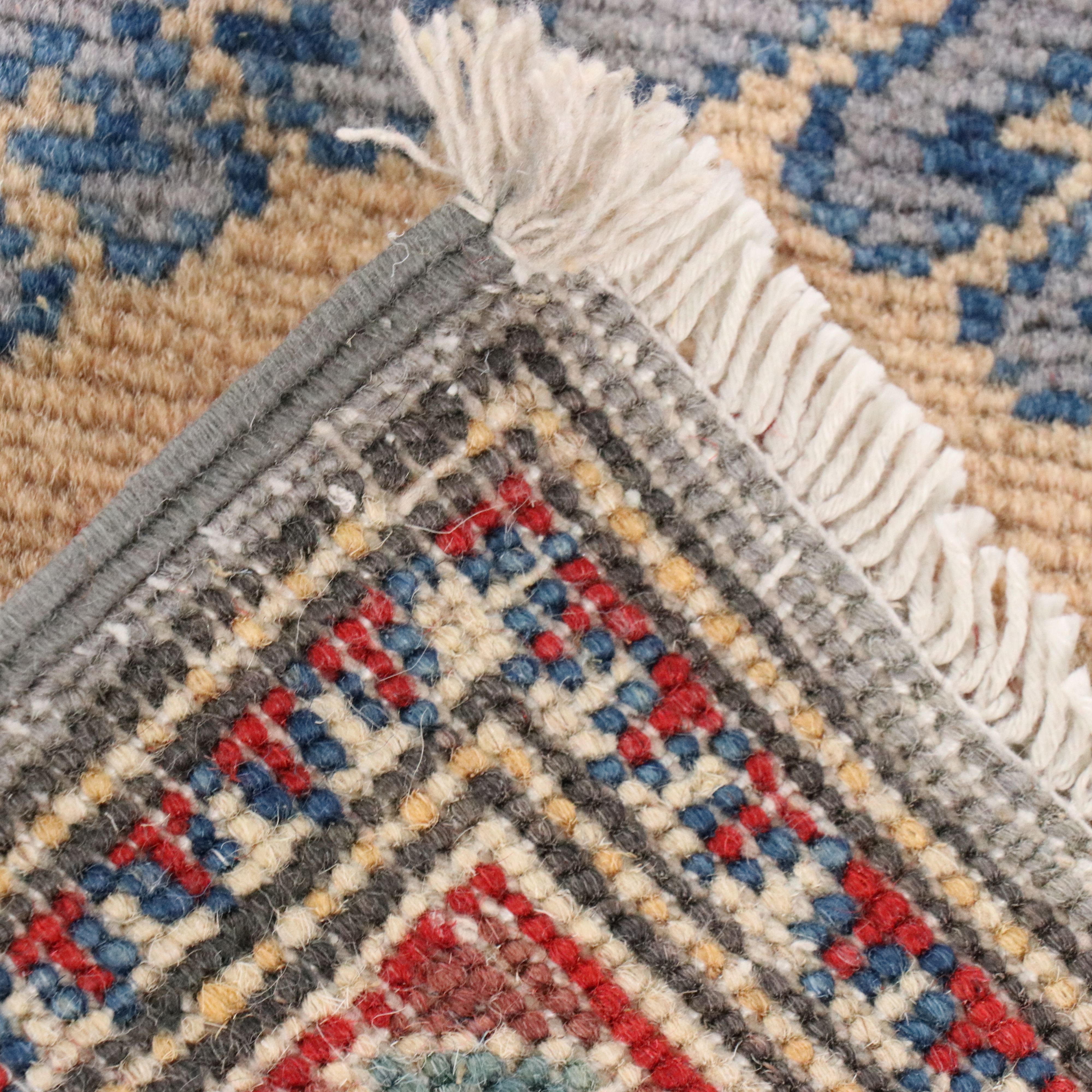 2'7 x 10'2 Hand-Knotted Afghan Kazak Carpet Runner