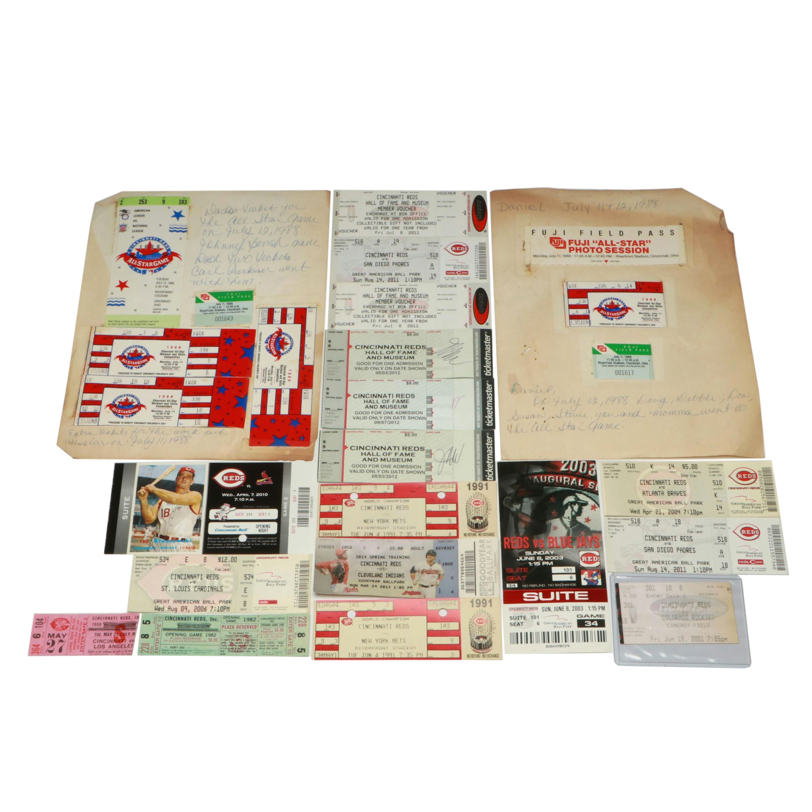 Cincinnati Reds with Other Baseball Tickets, 1908s-2010s