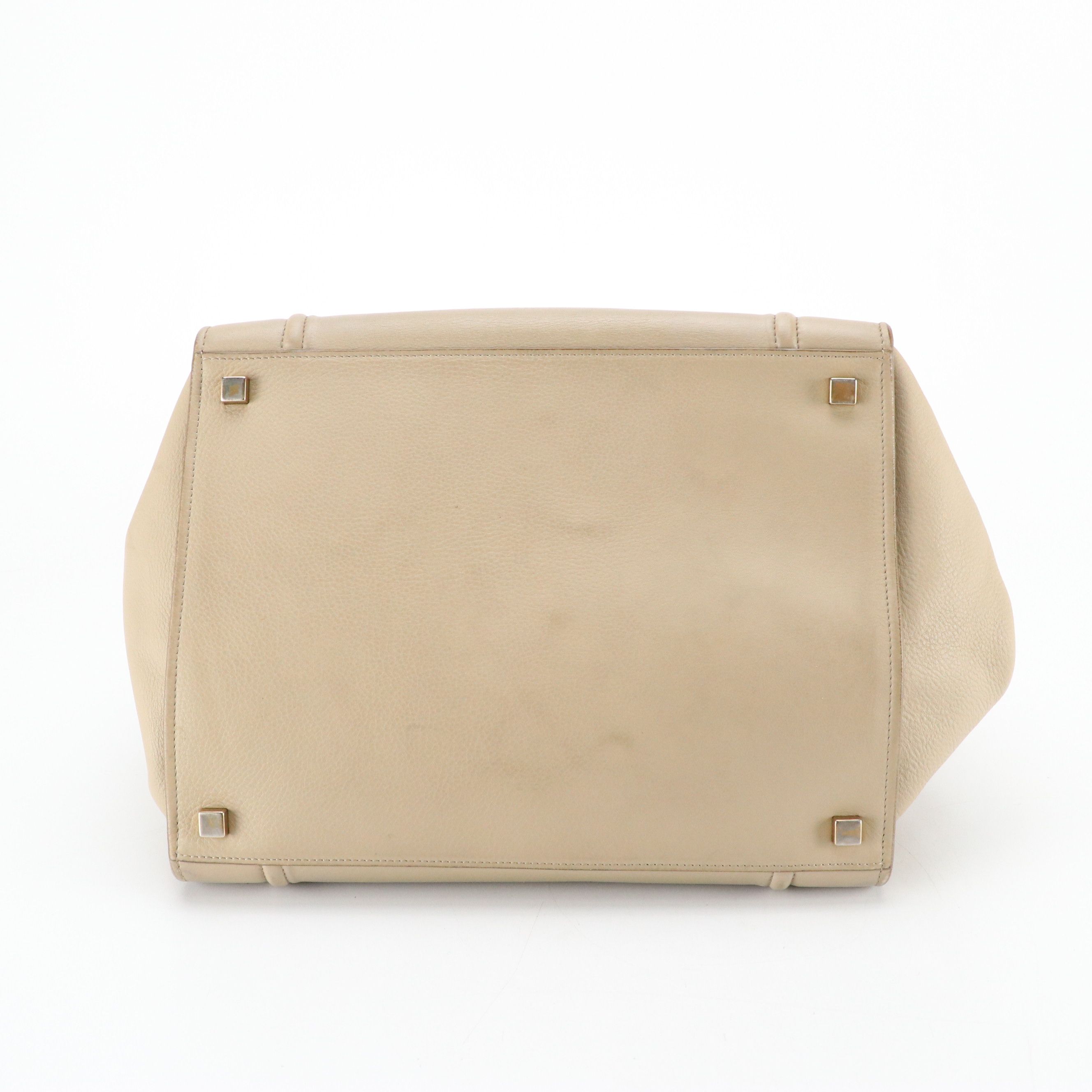 Celine Phantom Luggage Tote Bag in Beige Leather