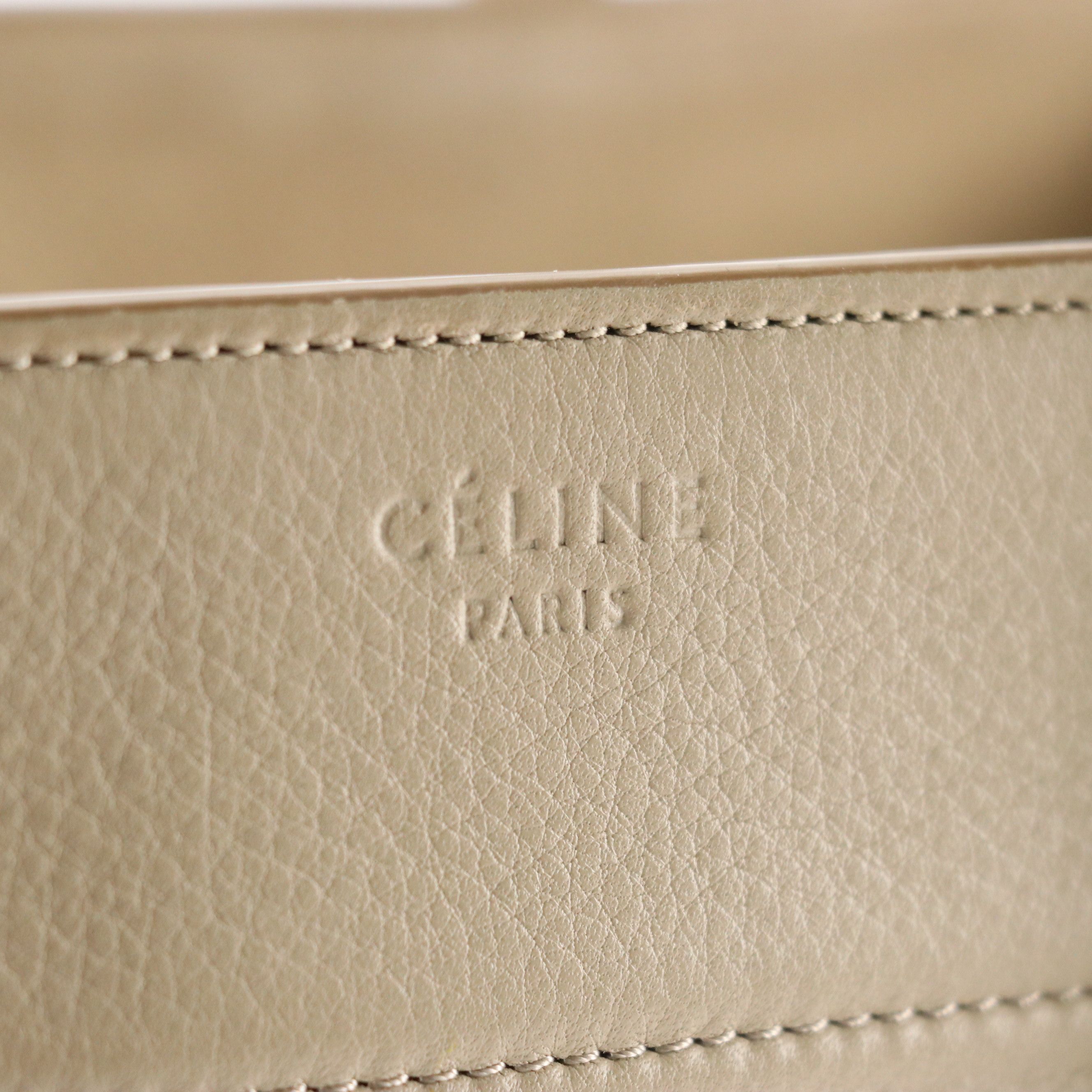 Celine Phantom Luggage Tote Bag in Beige Leather