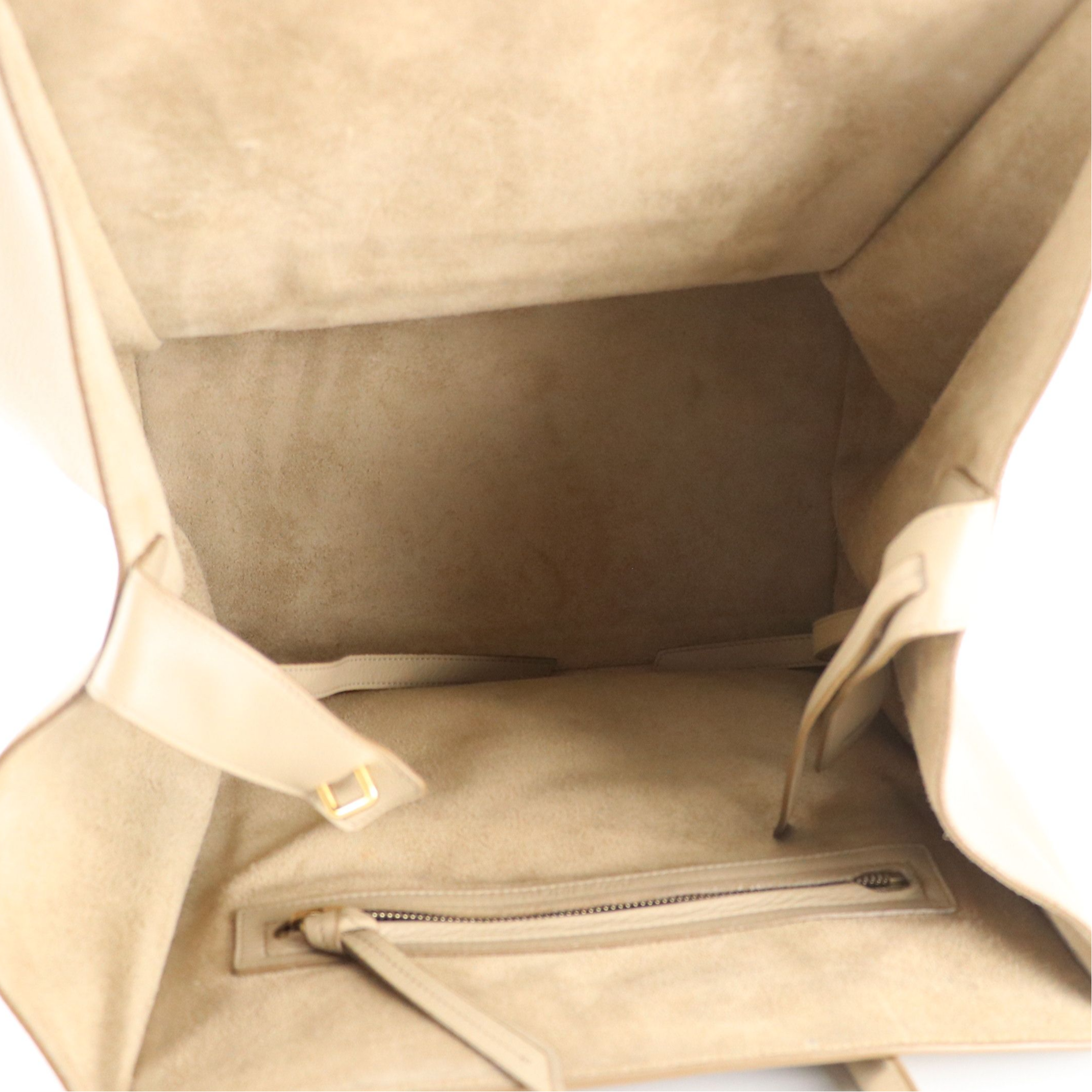 Celine Phantom Luggage Tote Bag in Beige Leather