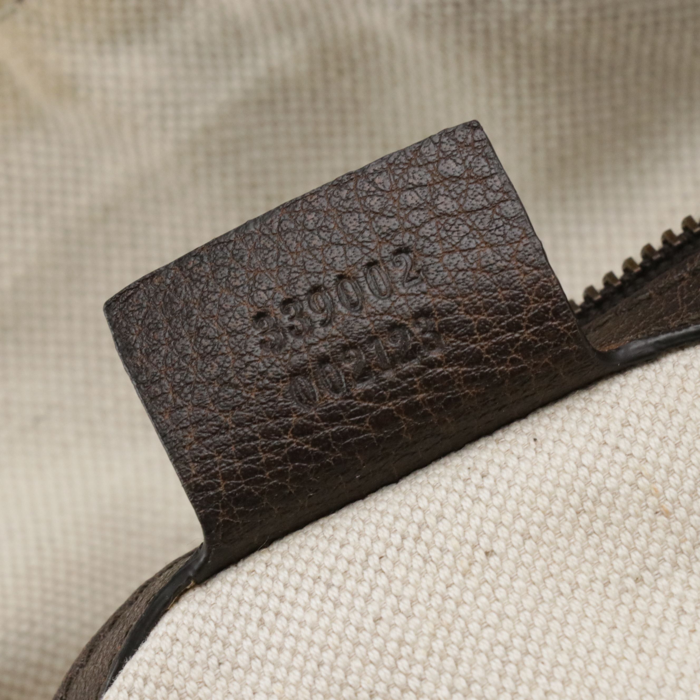 Gucci Laidback Crafty Handbag in Brown Grained Leather with Stitching Details