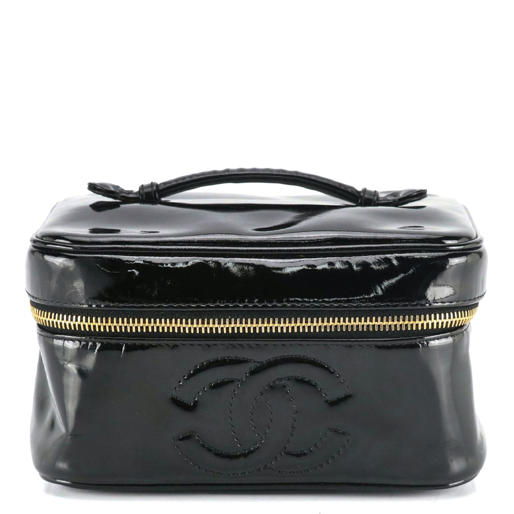 Chanel Vanity Bag in Black Patent Leather