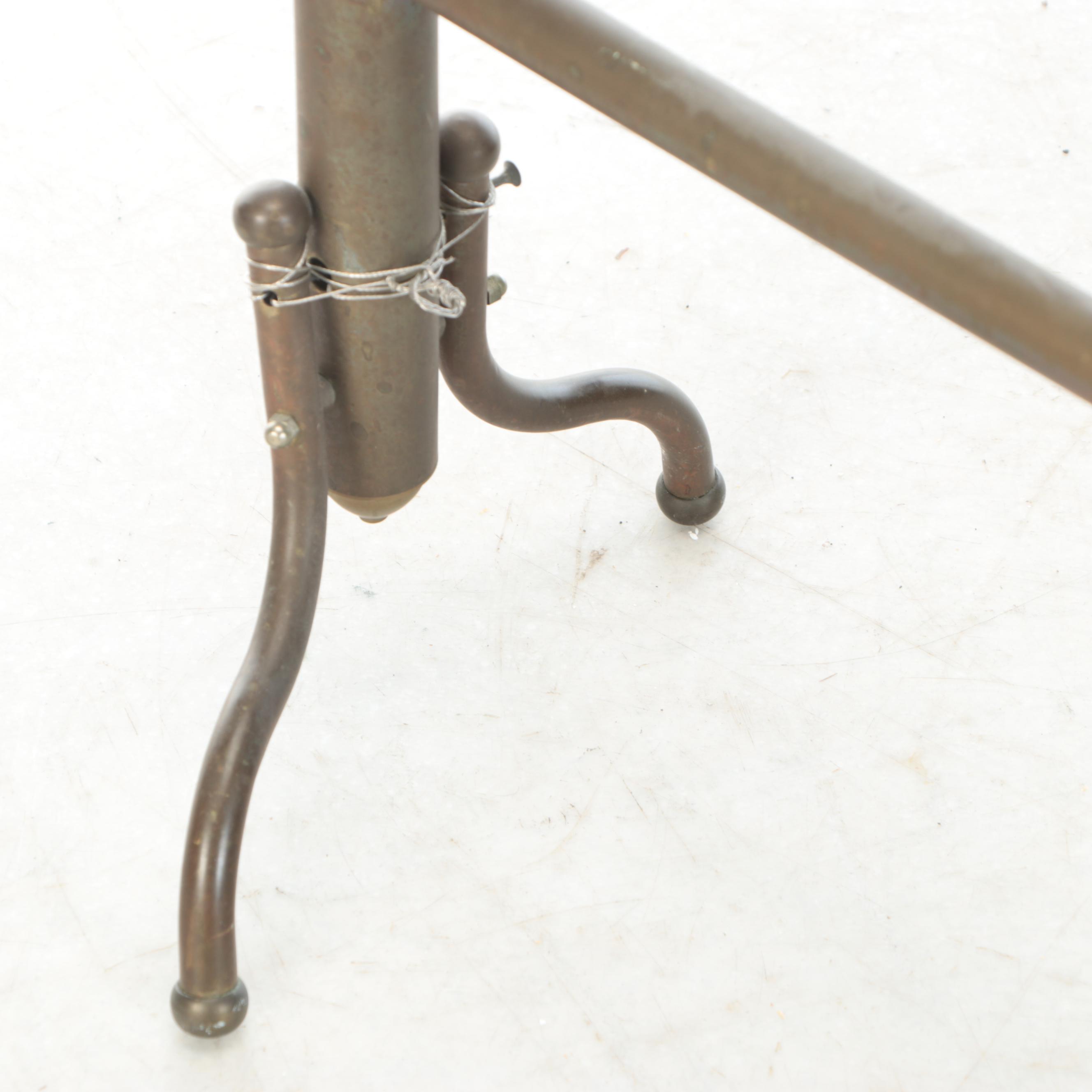 Edwardian Style Brass Wall Hanging Coat Rack and Quilt Stand