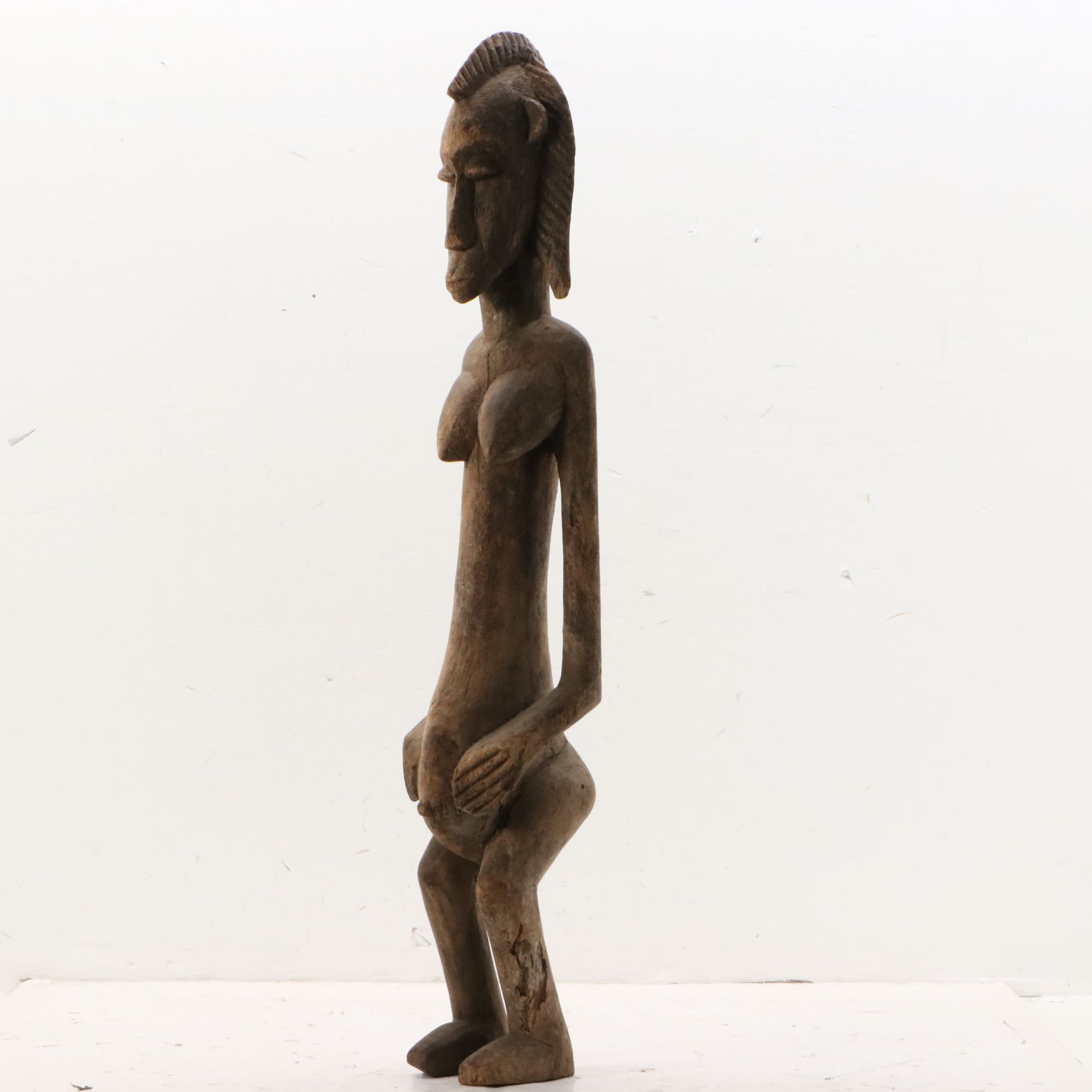 West African Mali Carved Wooden Maternity Figure