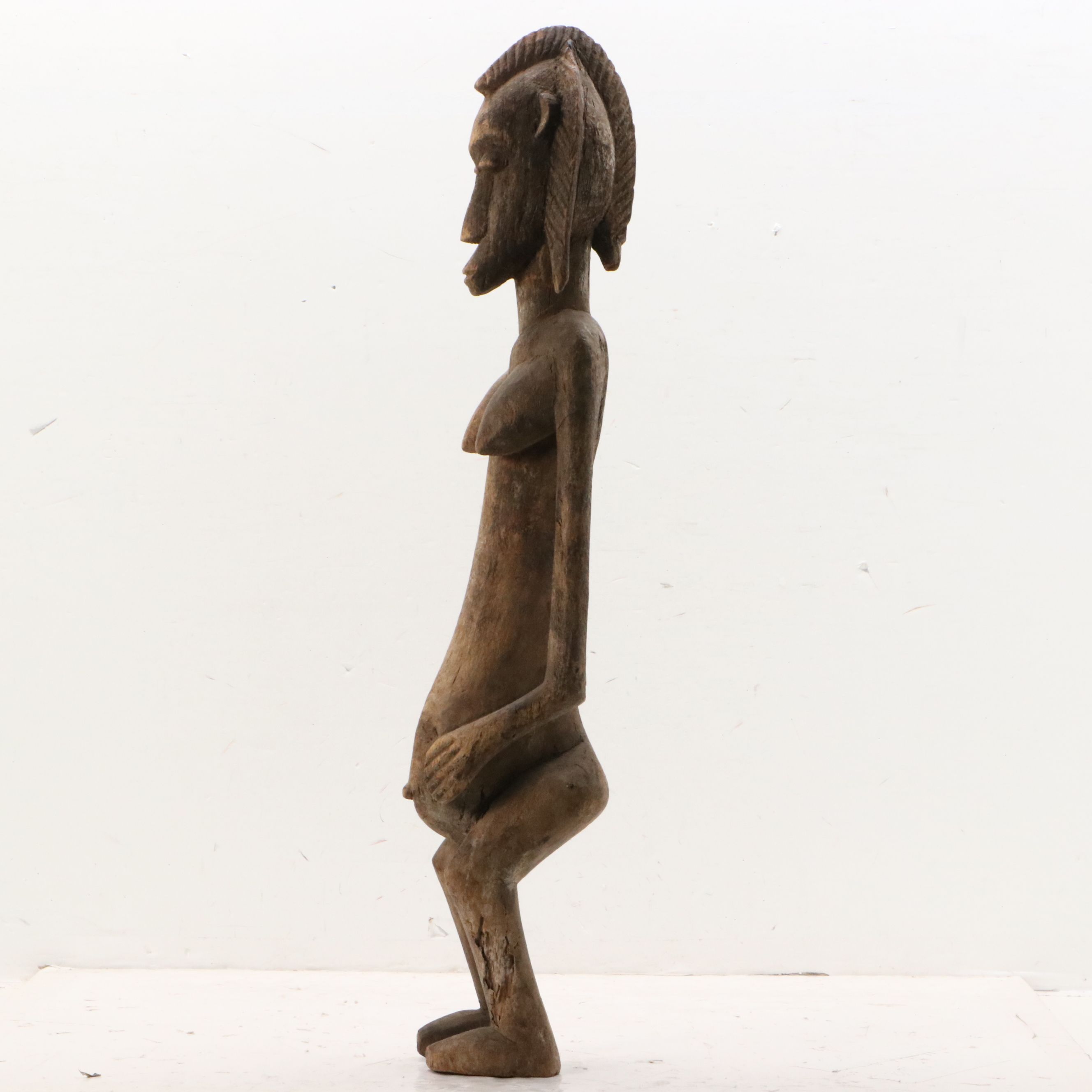 West African Mali Carved Wooden Maternity Figure