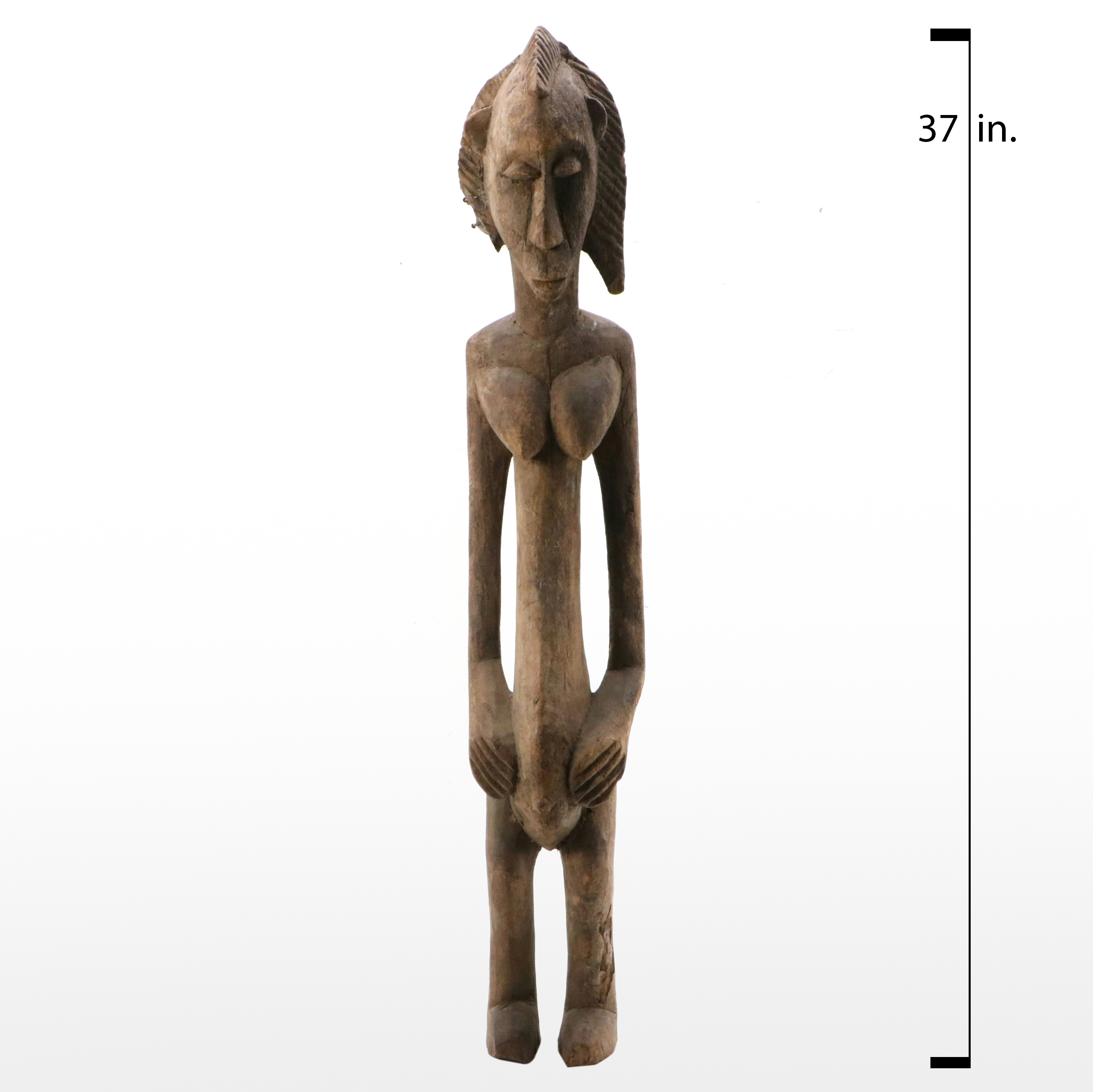 West African Mali Carved Wooden Maternity Figure