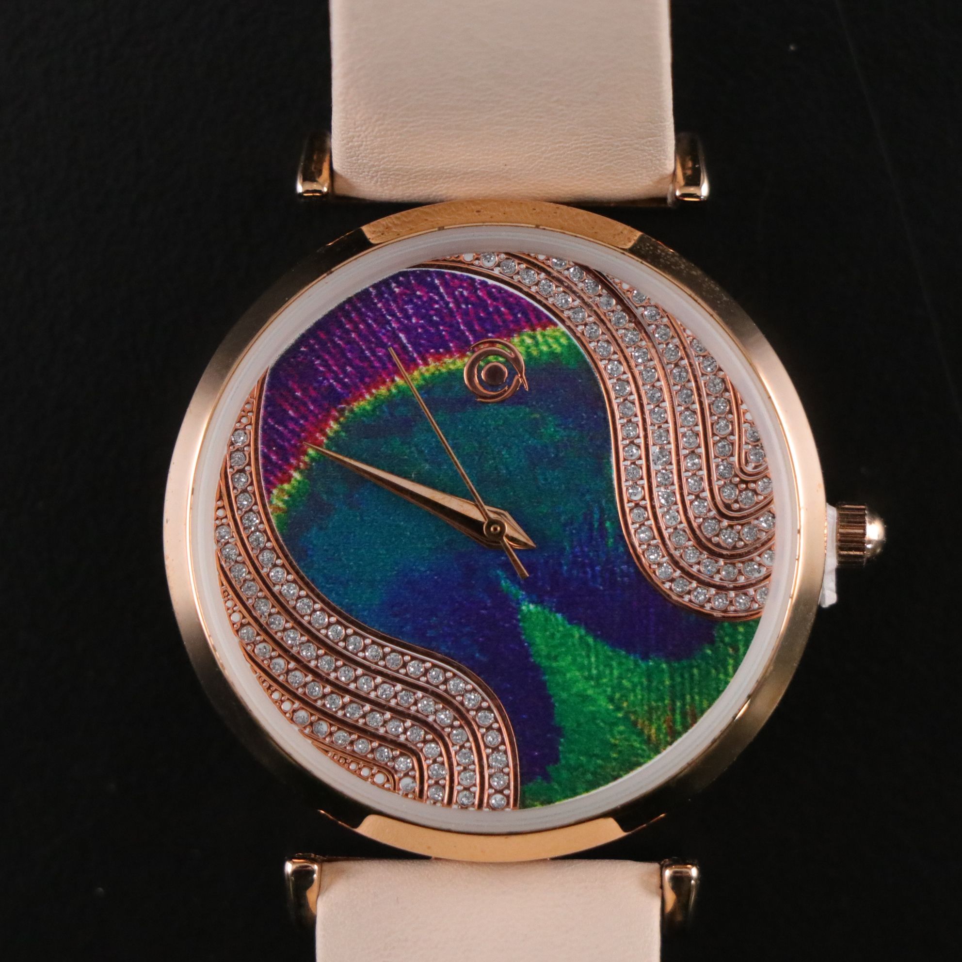 Magnicor Feather Motif Watch with Swarovski Crystal Accents