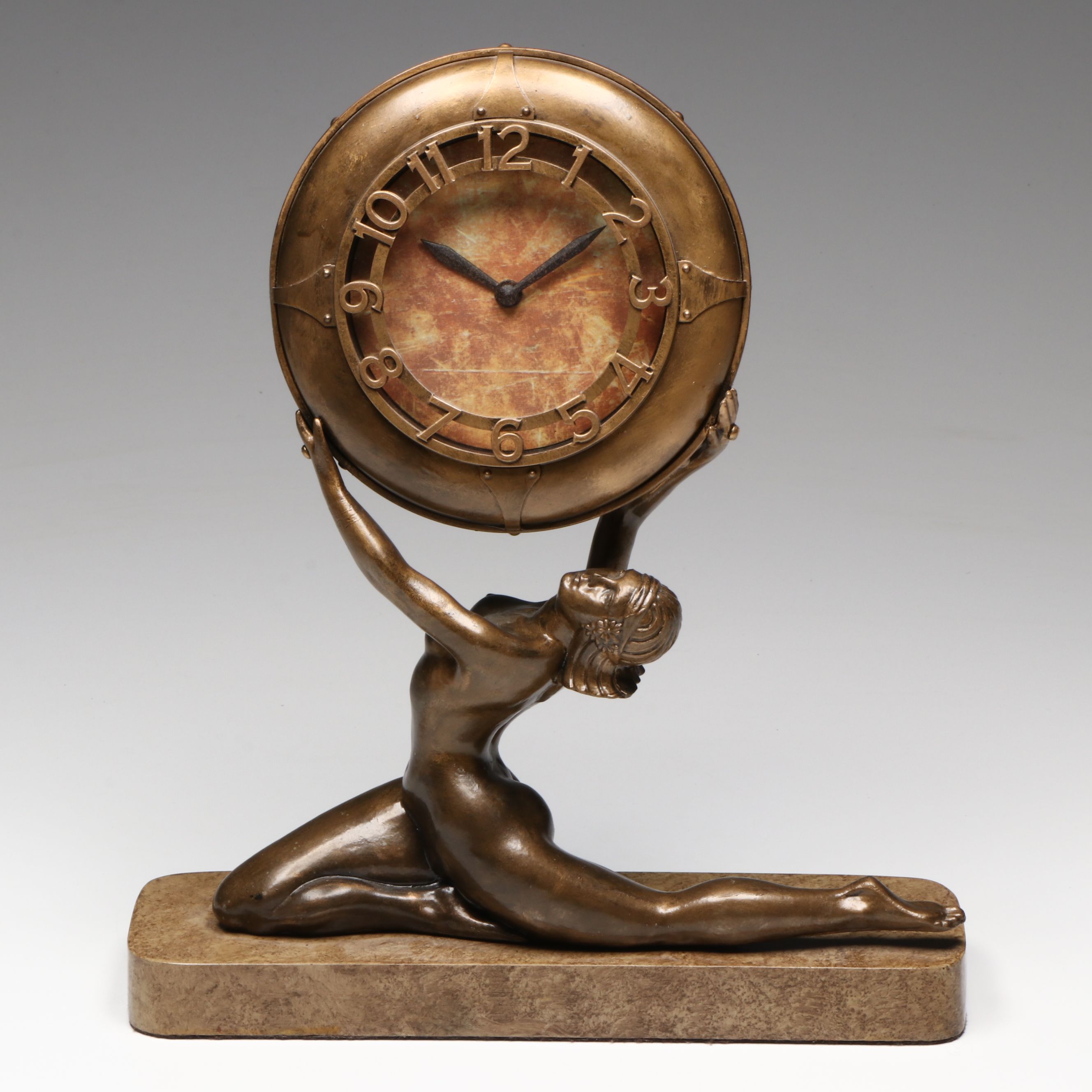 Art Deco Style Figural Mantle Clock
