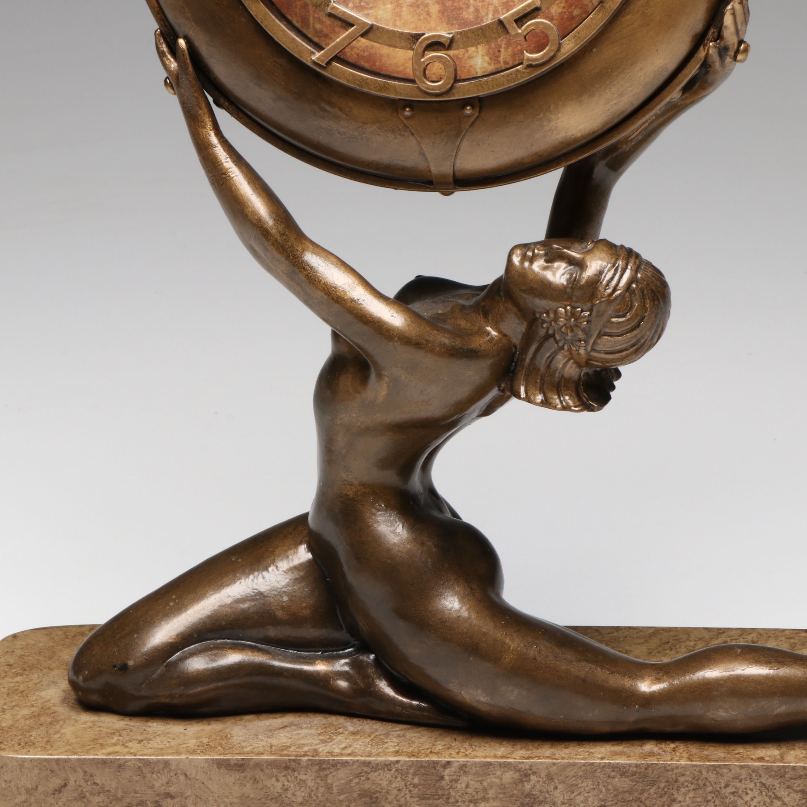 Art Deco Style Figural Mantel Clock