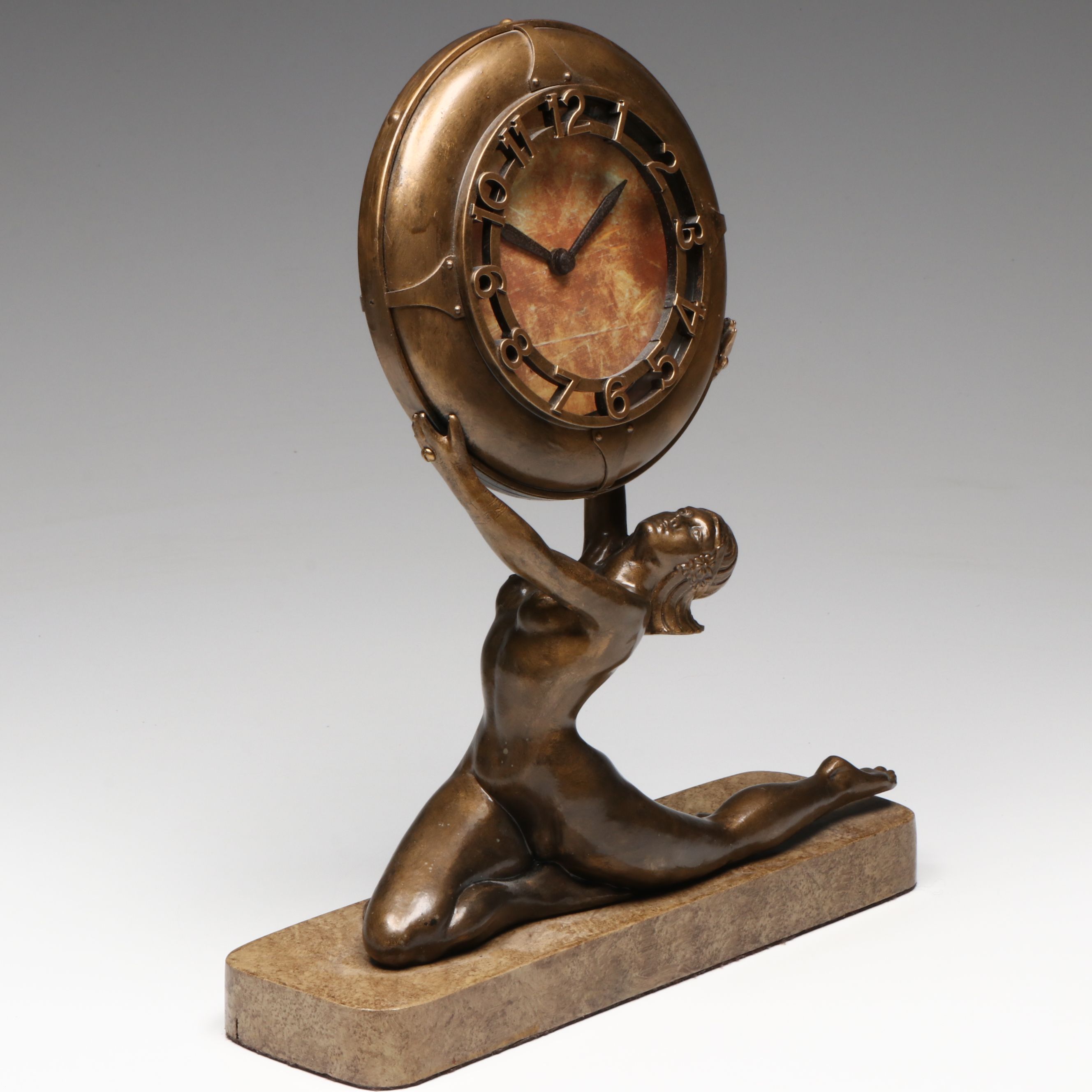 Art Deco Style Figural Mantel Clock