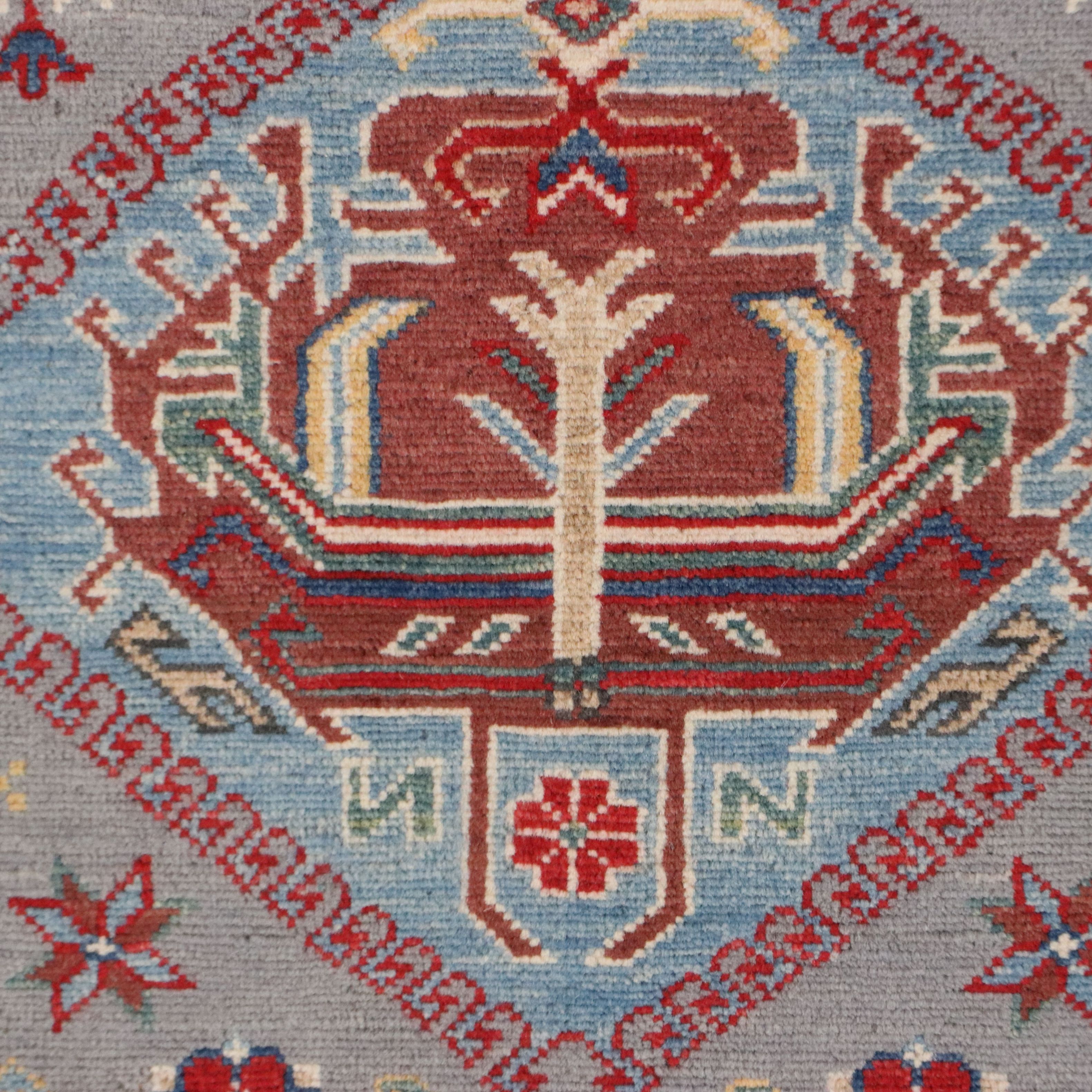 2'7 x 10'2 Hand-Knotted Afghan Kazak Carpet Runner