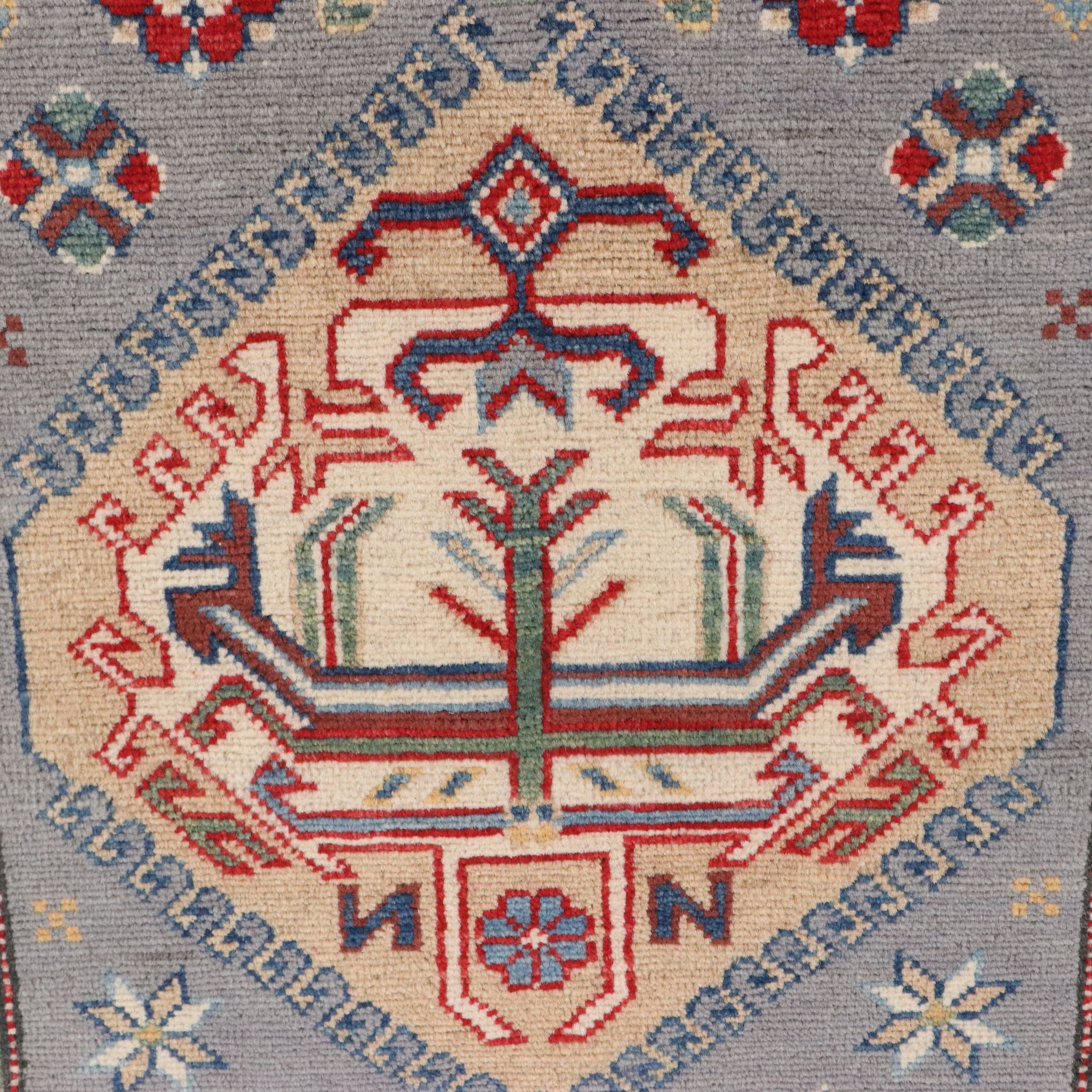 2'7 x 10'2 Hand-Knotted Afghan Kazak Carpet Runner