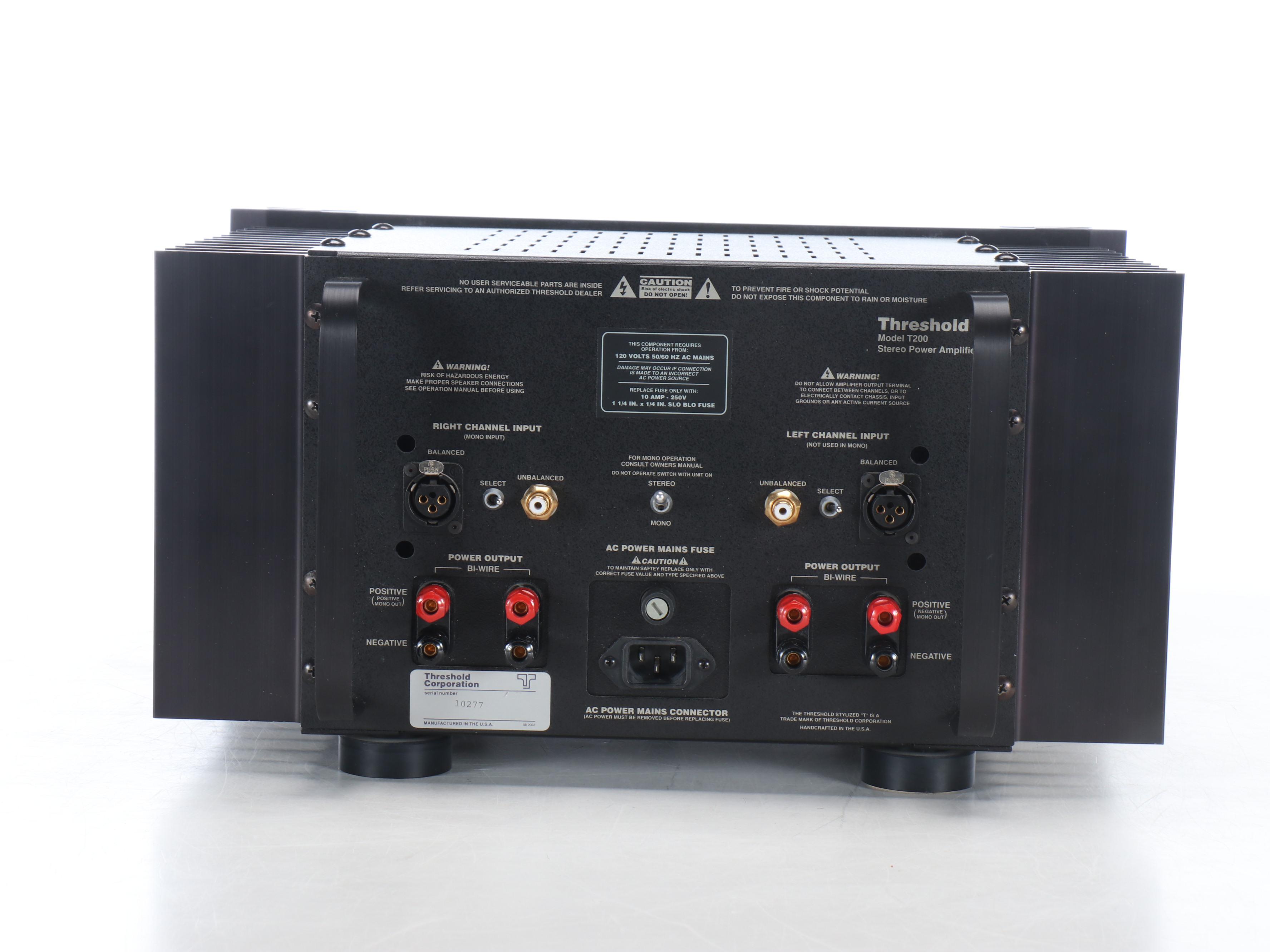 Threshold Class A Model T200 Stereo Power Amplifier