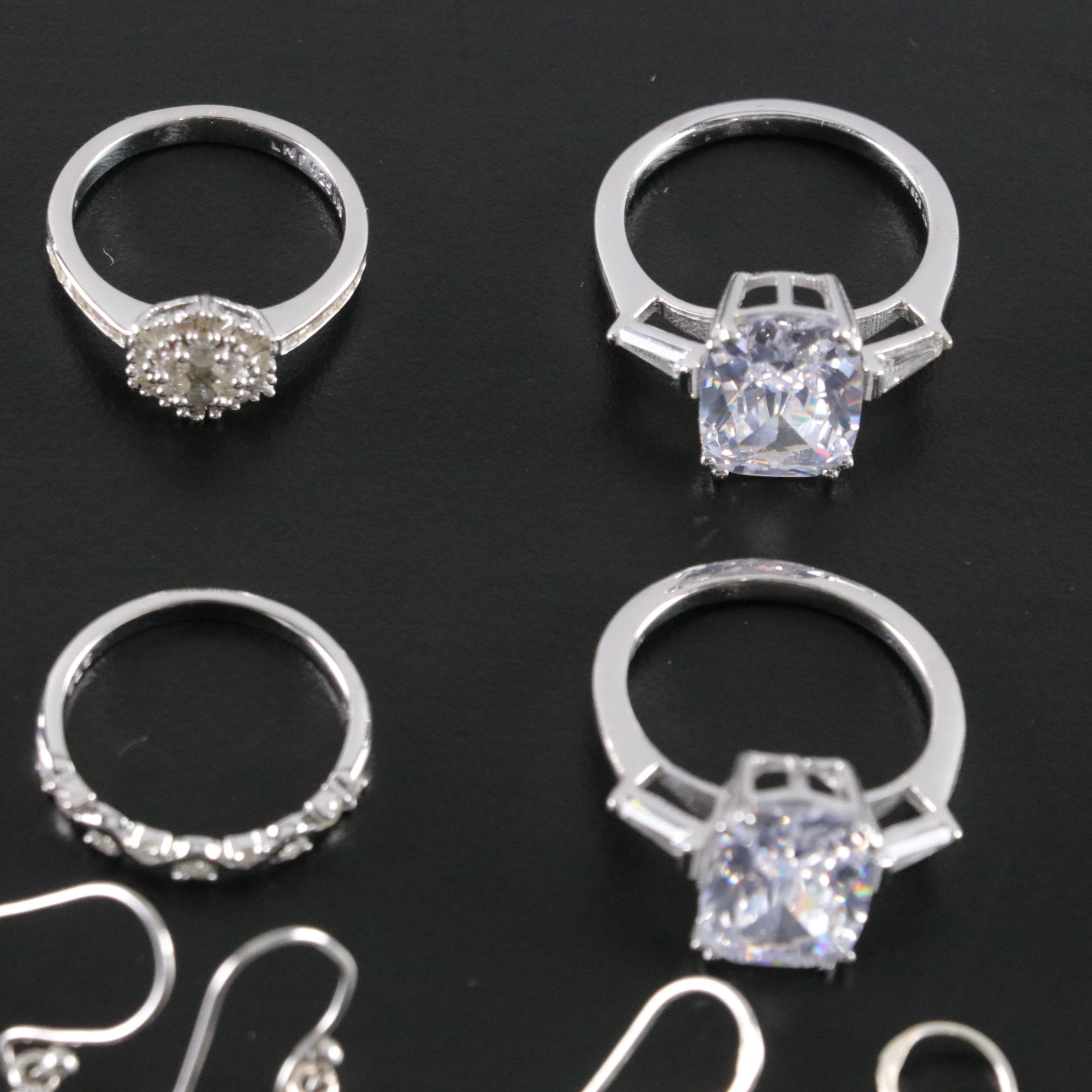 14 Assorted Sterling Silver Rings and Earrings