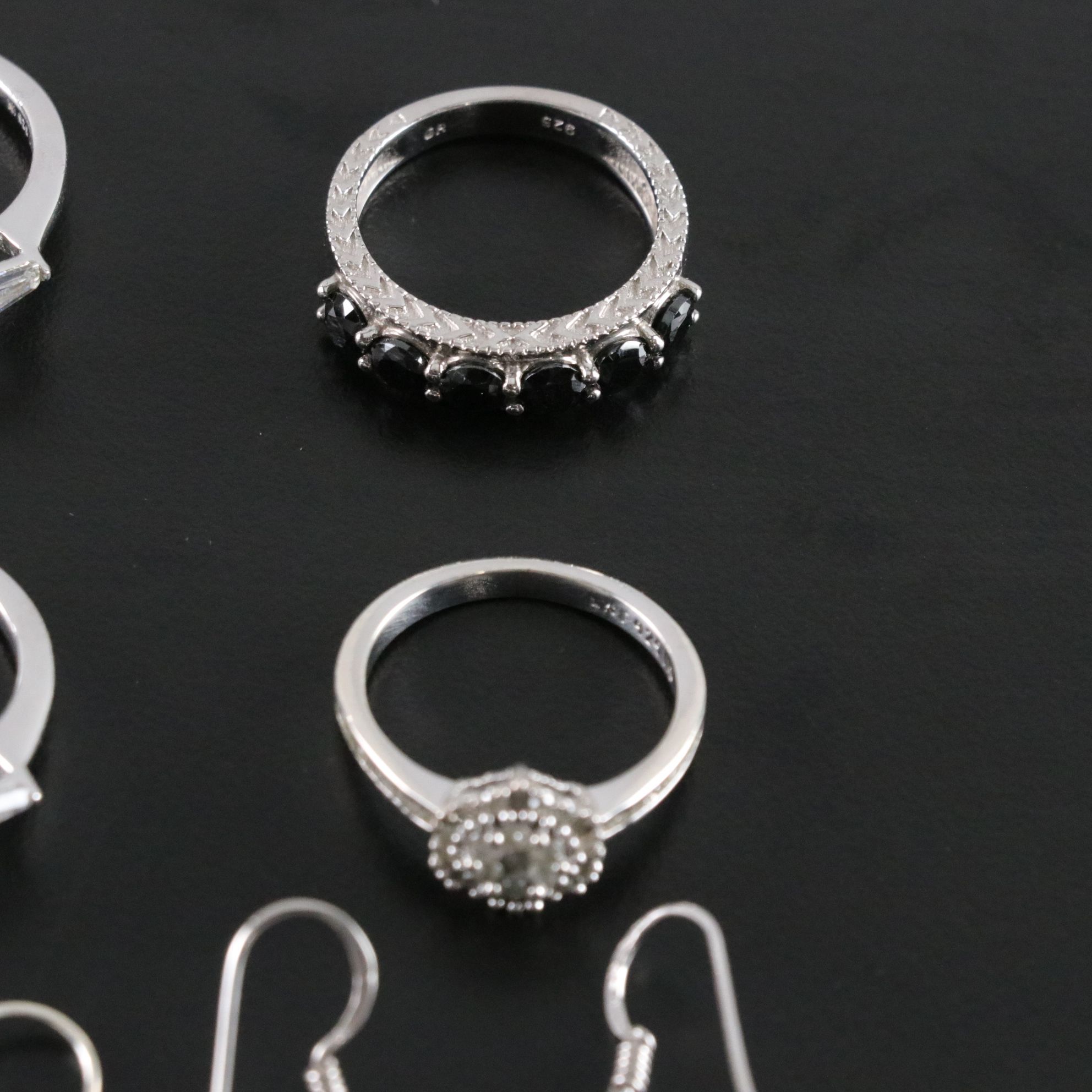 14 Assorted Sterling Silver Rings and Earrings