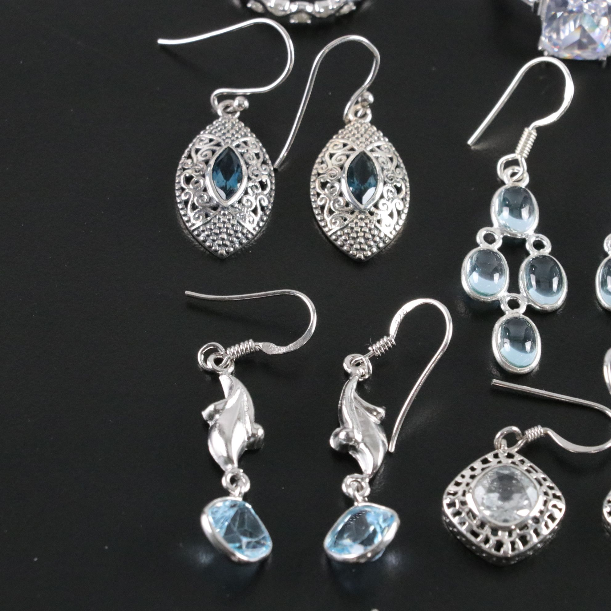 14 Assorted Sterling Silver Rings and Earrings