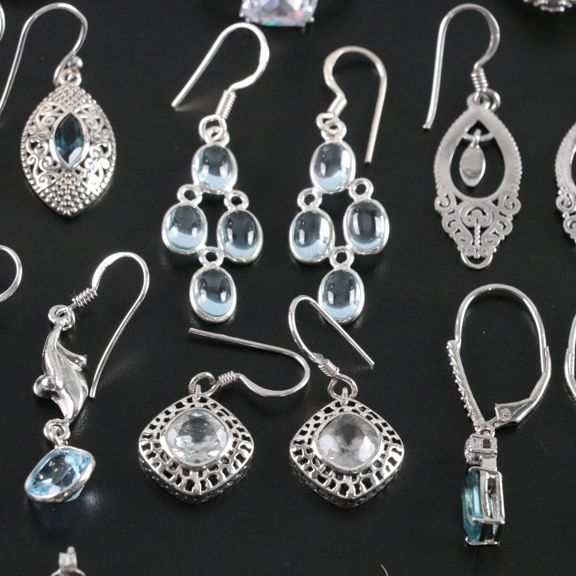 14 Assorted Sterling Silver Rings and Earrings