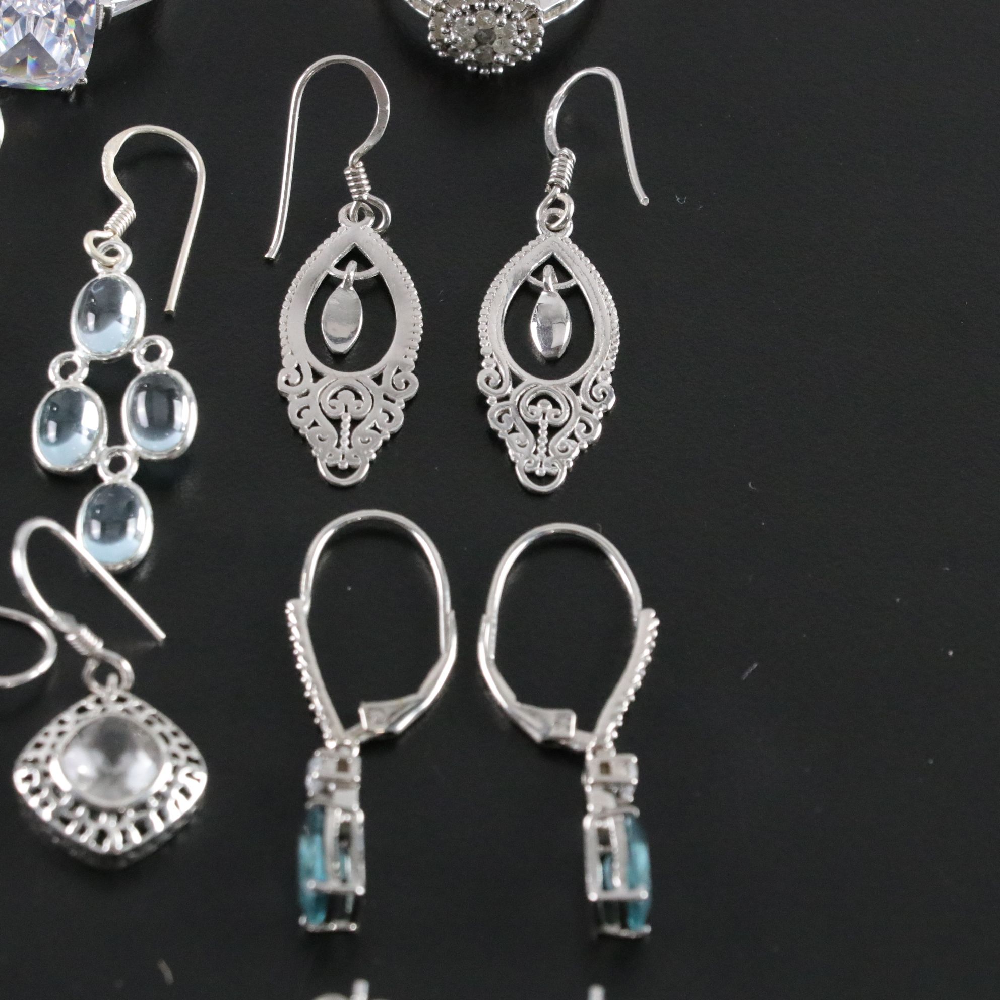 14 Assorted Sterling Silver Rings and Earrings