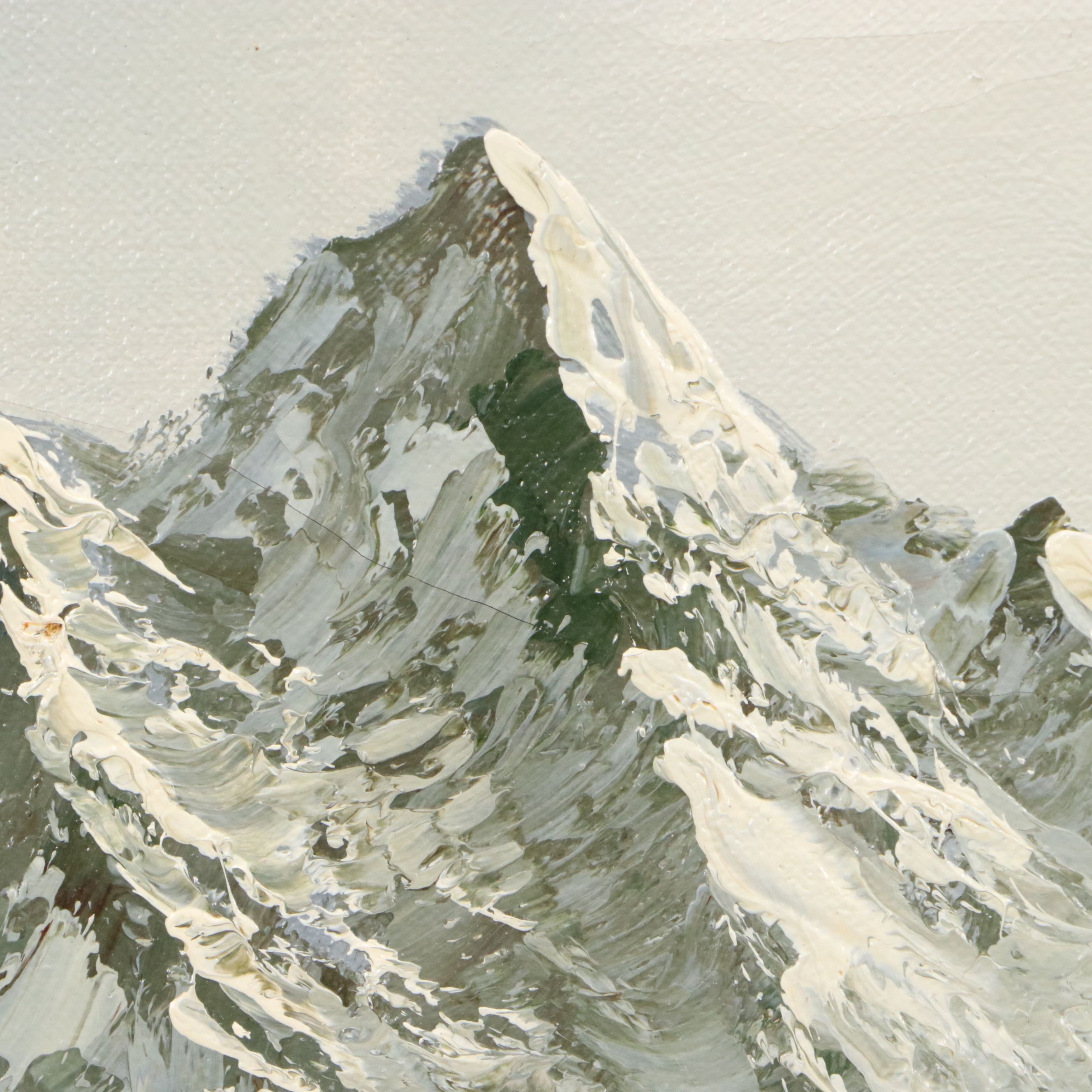 C. Gibbon Mountainous Winter Landscape Oil Painting, Circa 1980