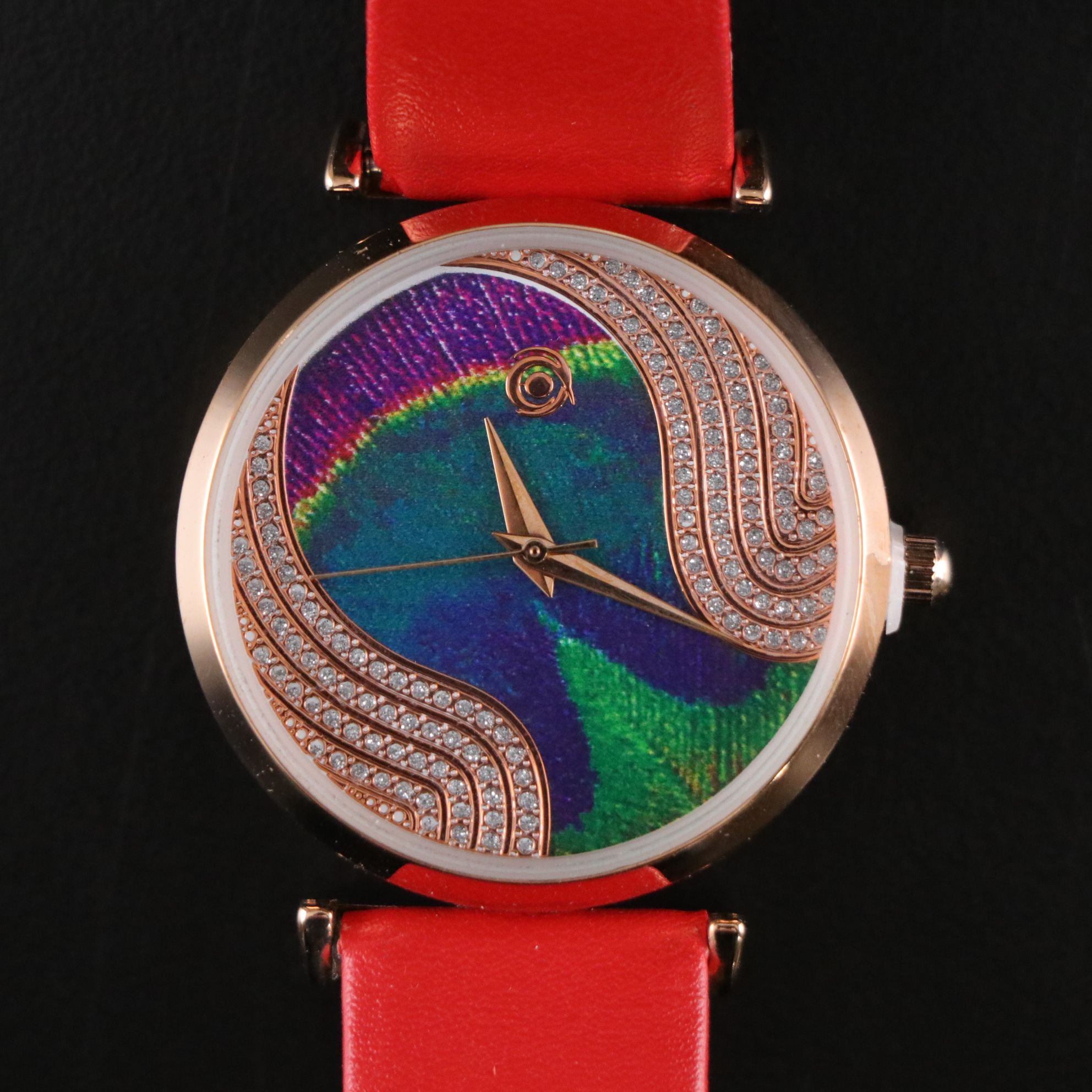 Magnicor Feather Motif Watch with Swarovski Crystal Accents