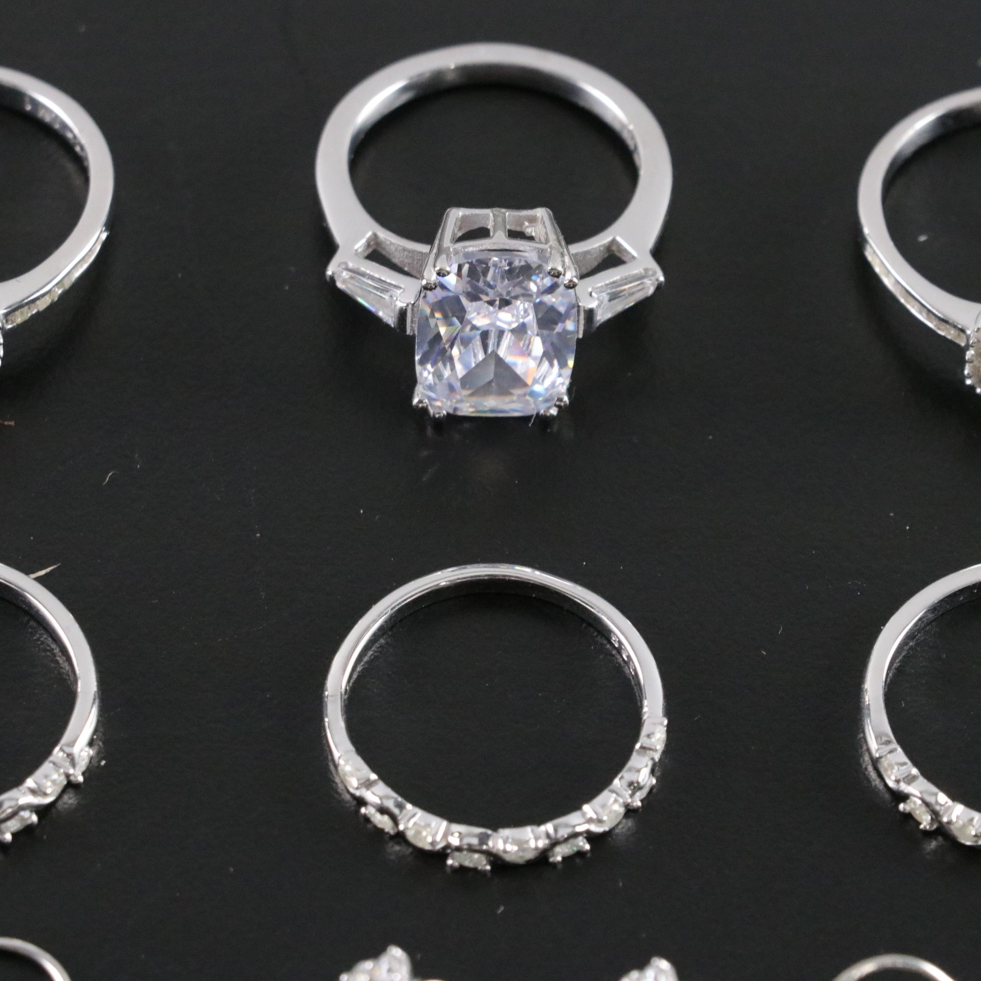 14 Assorted Sterling Silver Rings and Earrings