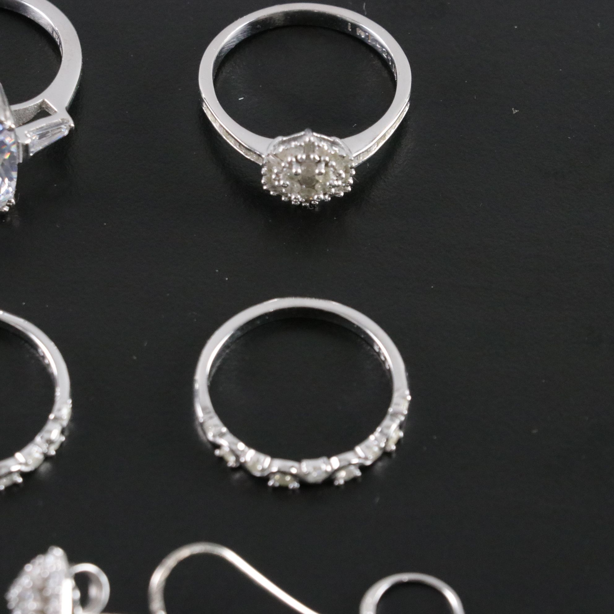 14 Assorted Sterling Silver Rings and Earrings