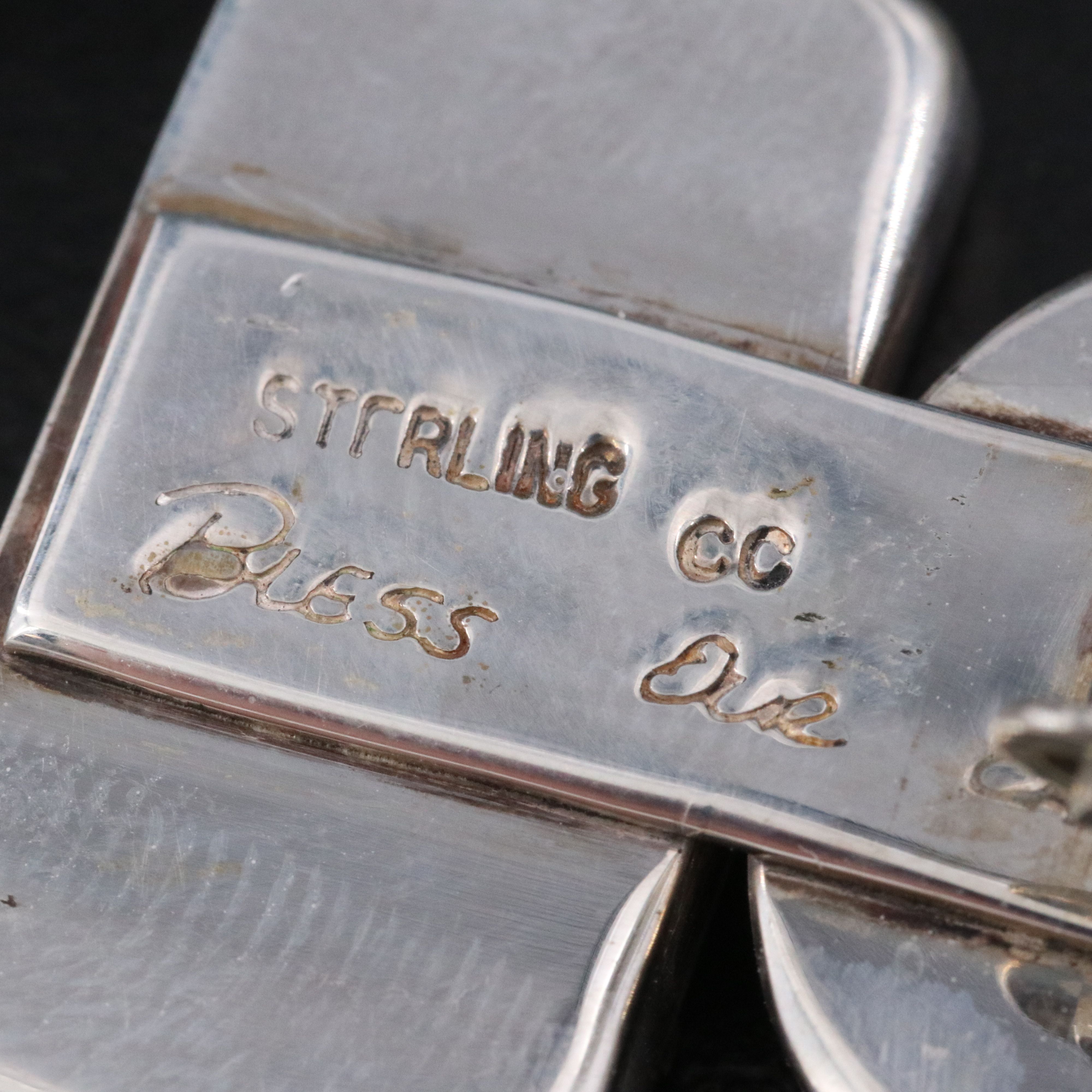 Rebecca Collins Sterling Serpentine and Mother-of-Pearl Earrings