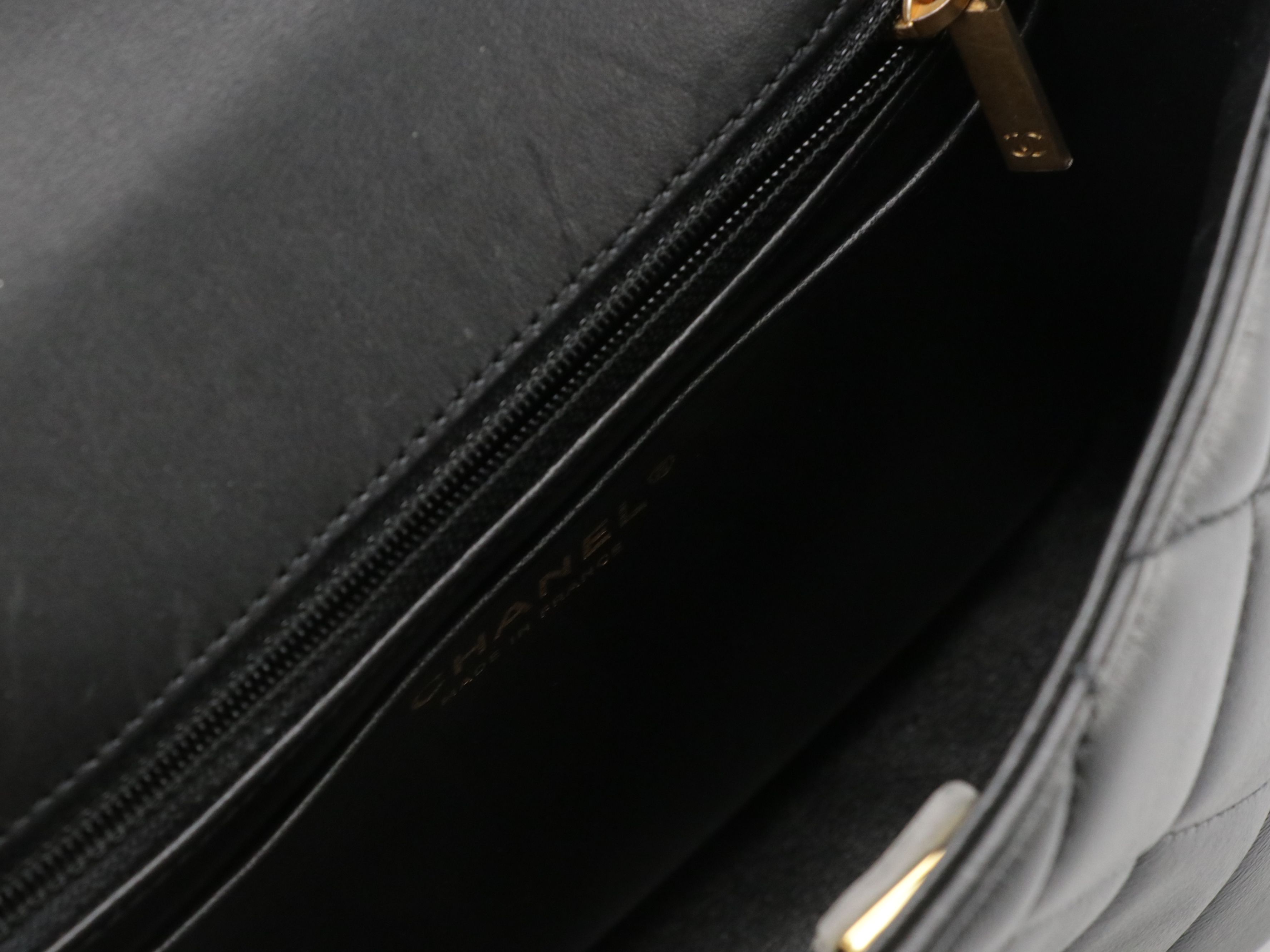 Chanel Charm Me Pearl Chain Strap Mini Flap Bag in Black Lambskin Leather