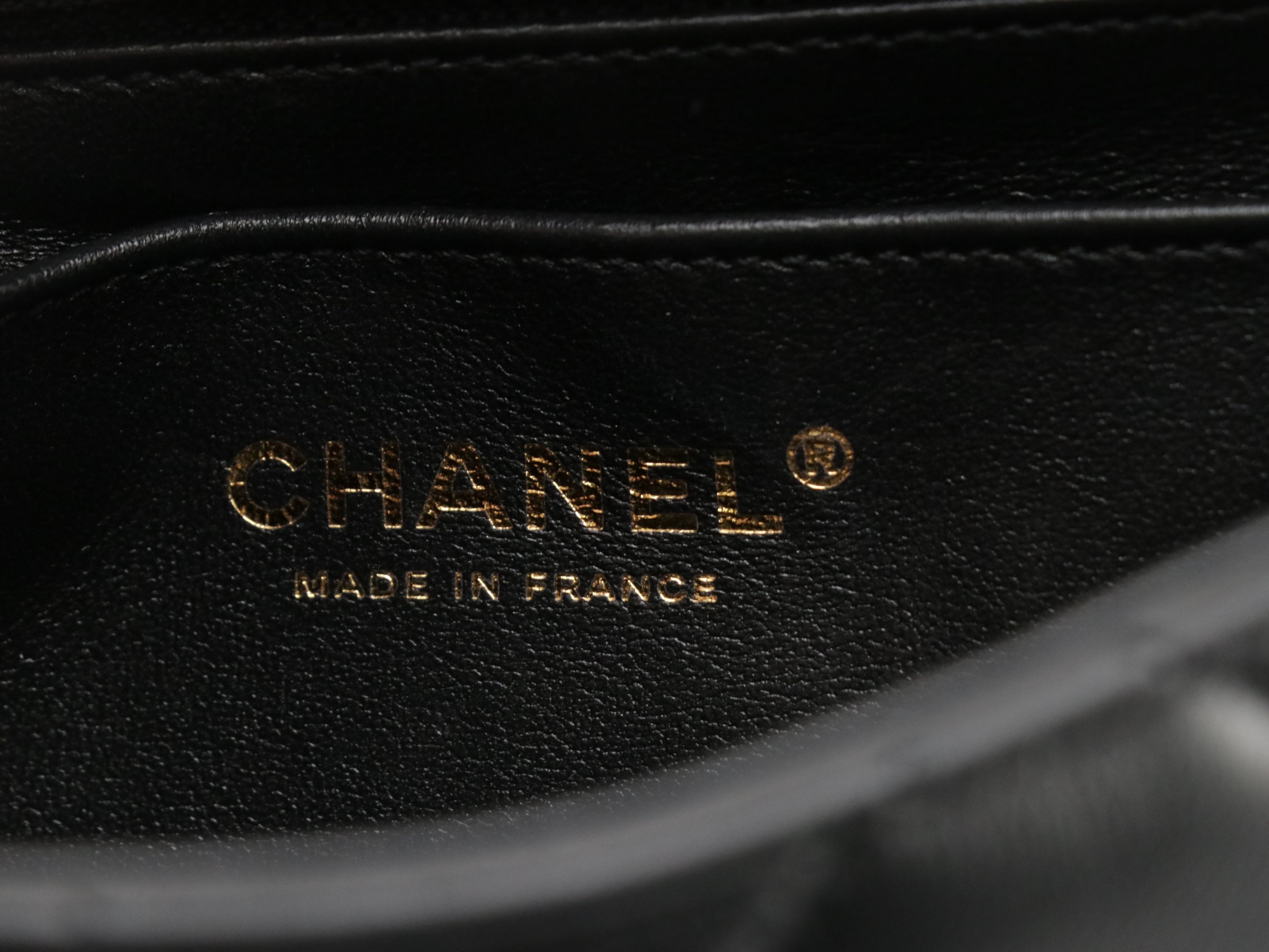 Chanel Charm Me Pearl Chain Strap Mini Flap Bag in Black Lambskin Leather