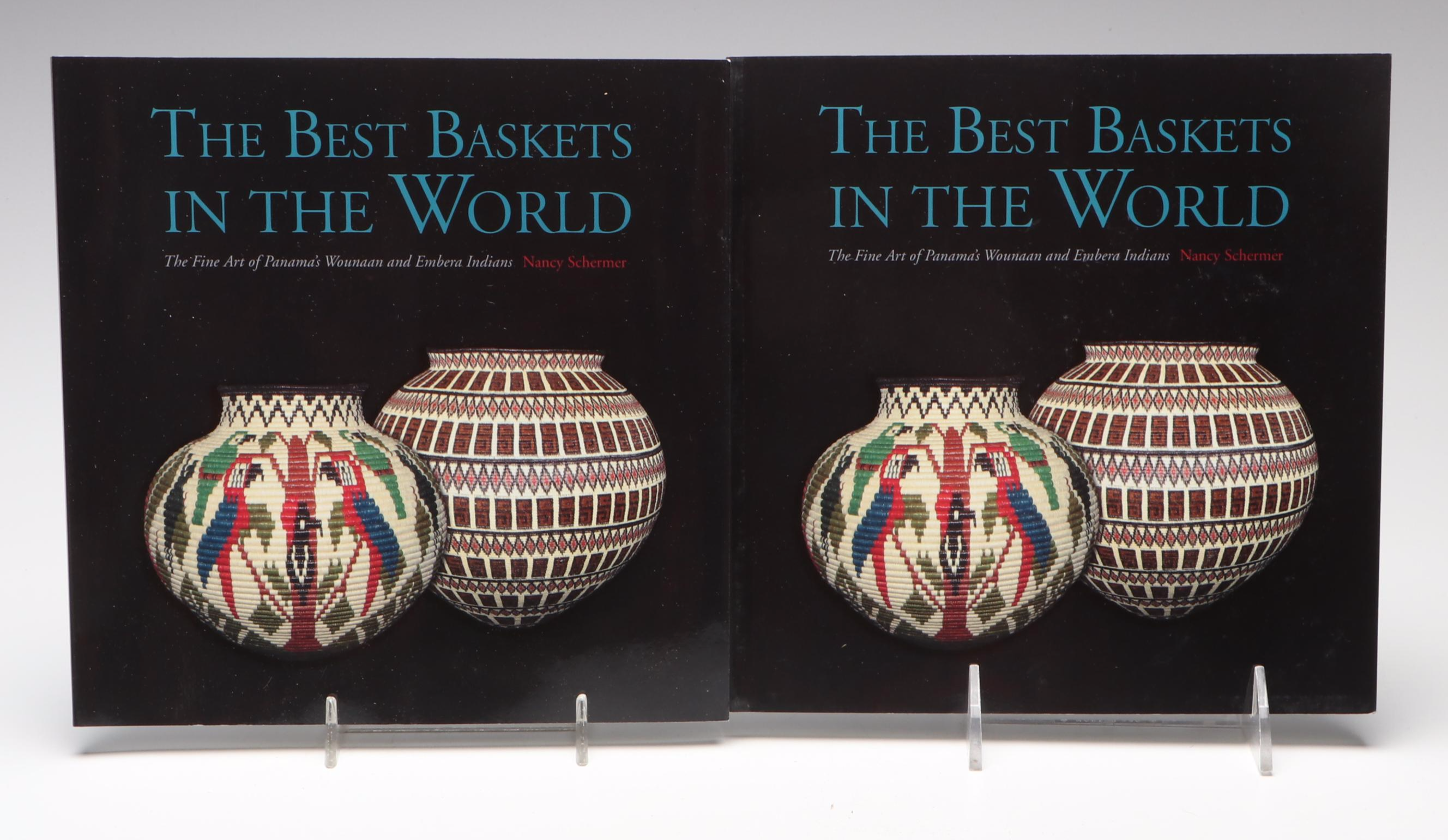 Panamanian Emberá-Wounaan Chunga Fiber Baskets Depicting Foliage and Butterflies