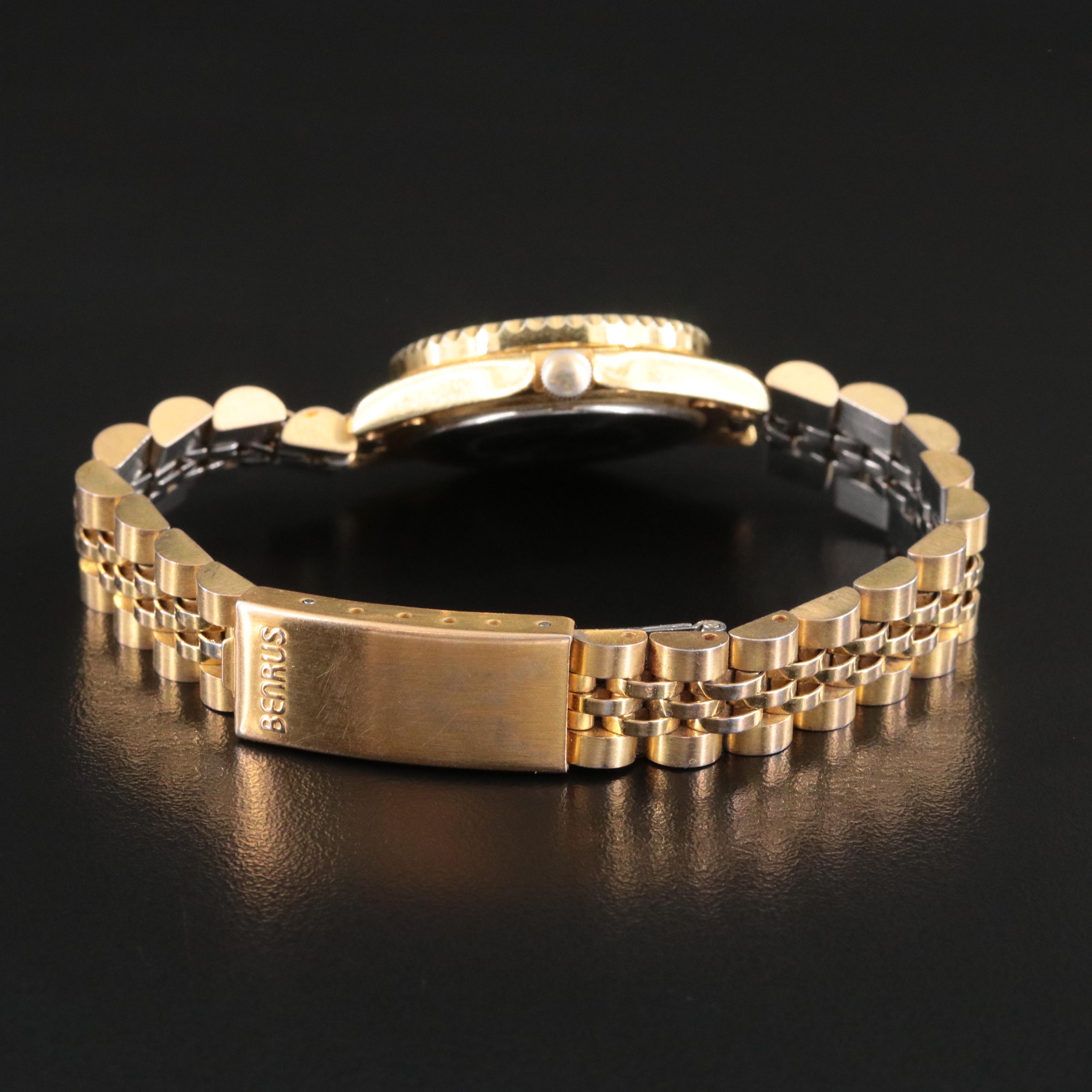 Benrus Gold-Tone Moon-Phase Quartz Watch