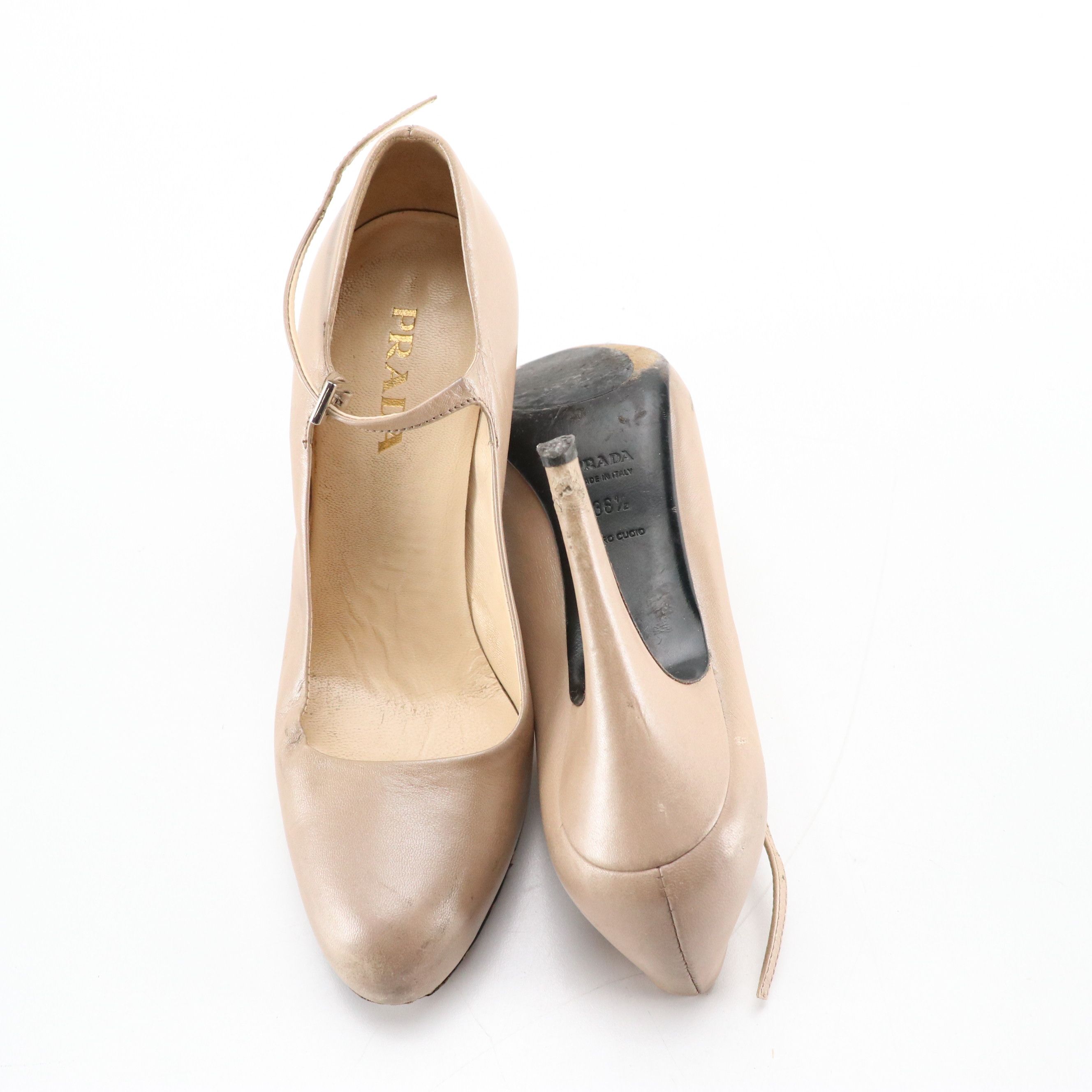 Prada Leather Pumps and Miu Miu Patent Leather Pumps