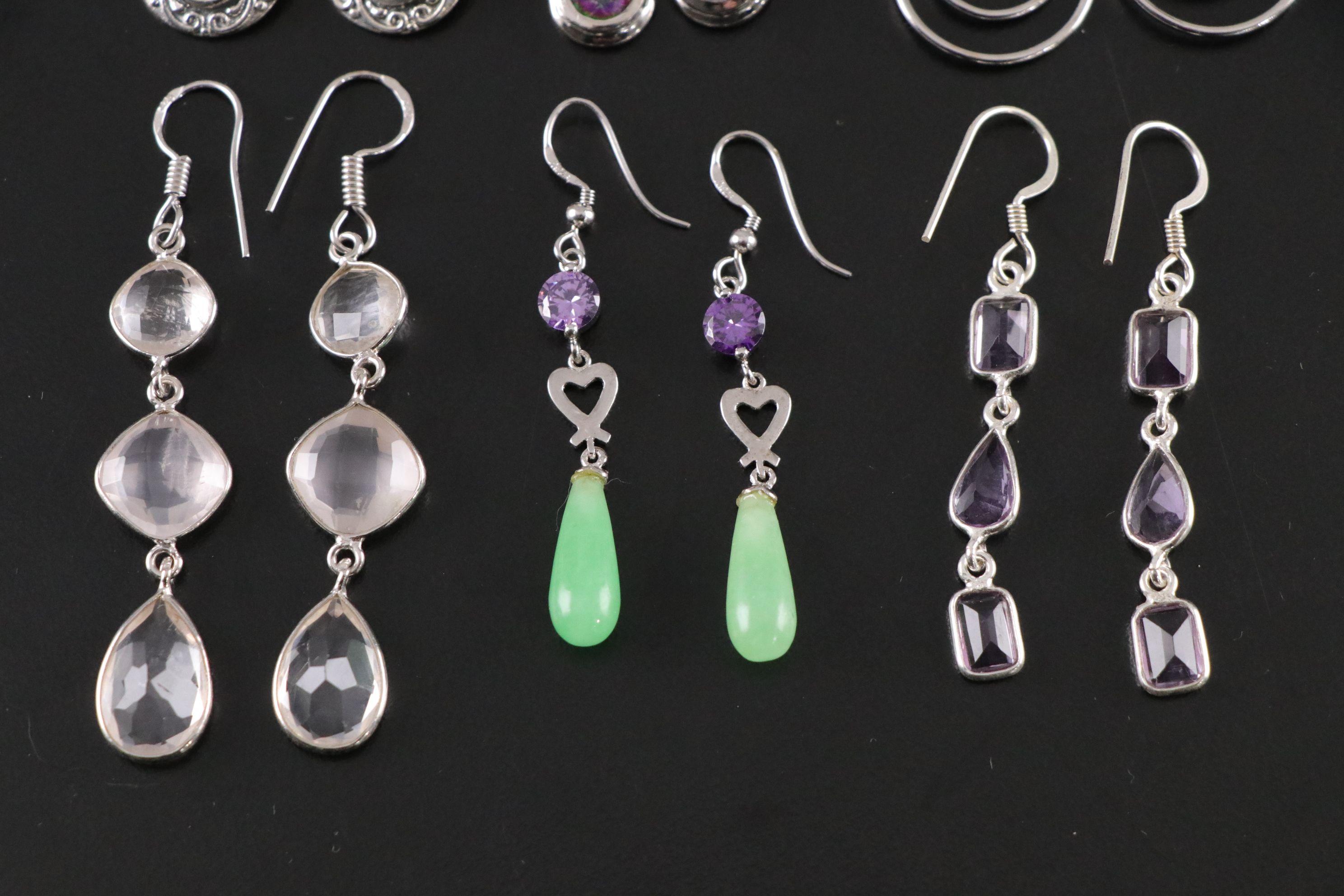 14 Assorted Sterling Silver Rings and Earrings