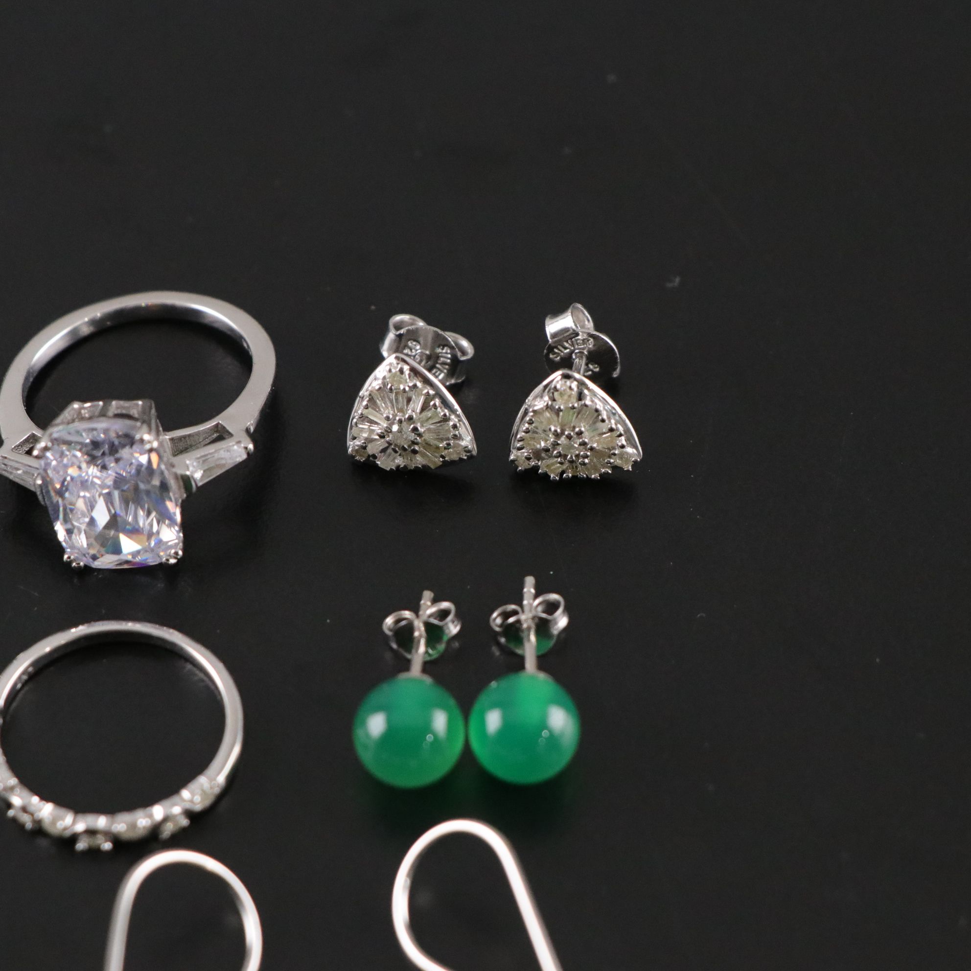 14 Assorted Sterling Silver Rings and Earrings