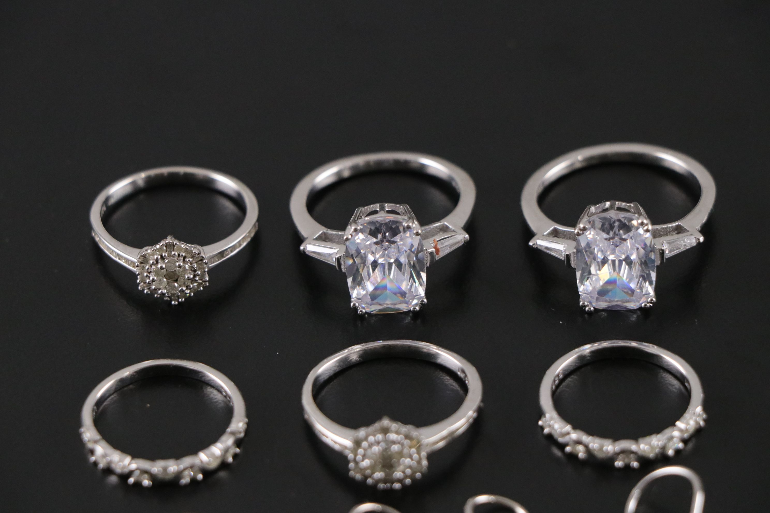 14 Assorted Sterling Silver Rings and Earrings