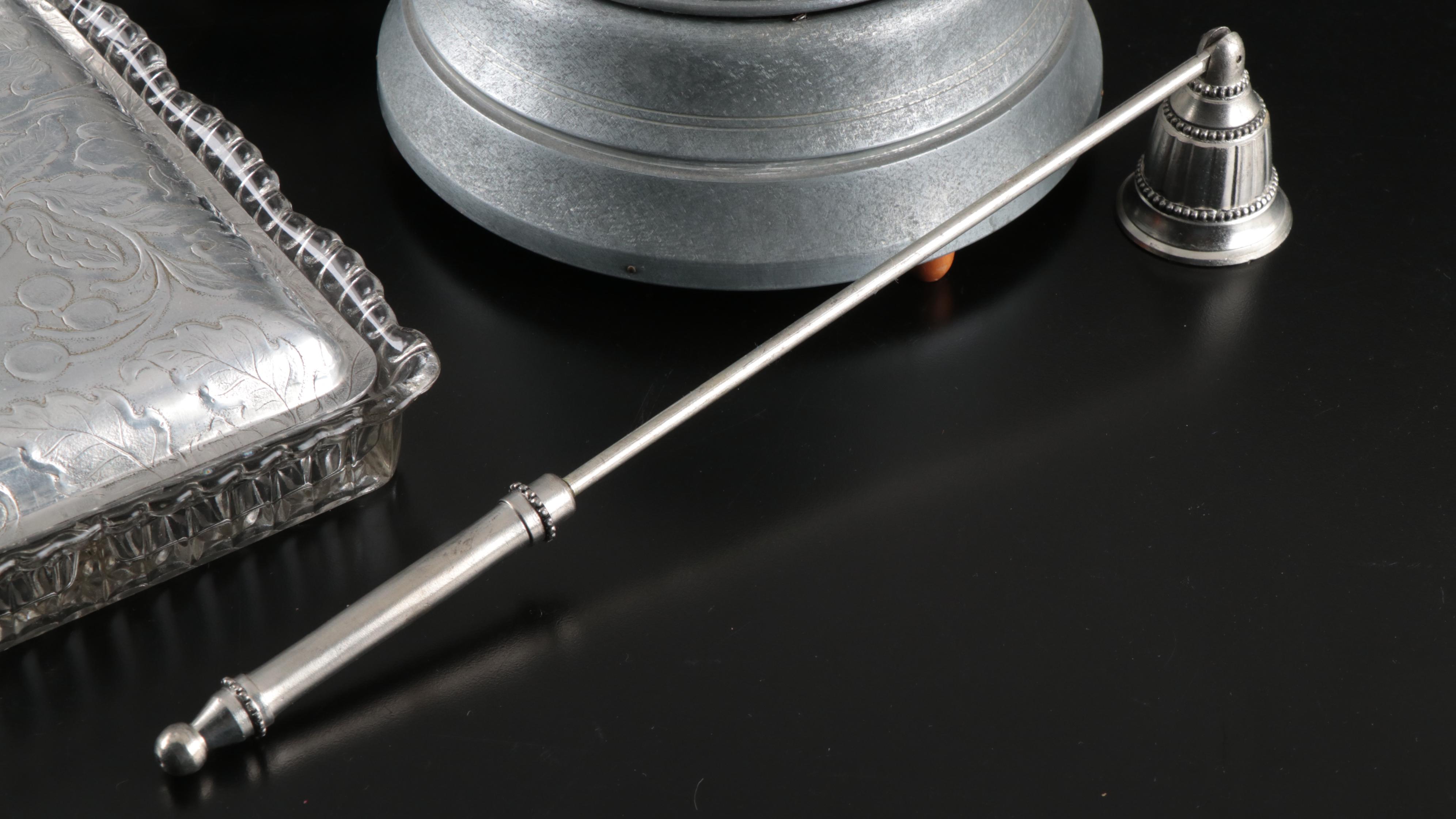 Nasco Italy Hammered Aluminum Bowl, Lidded Music Box and More Vintage Dishes