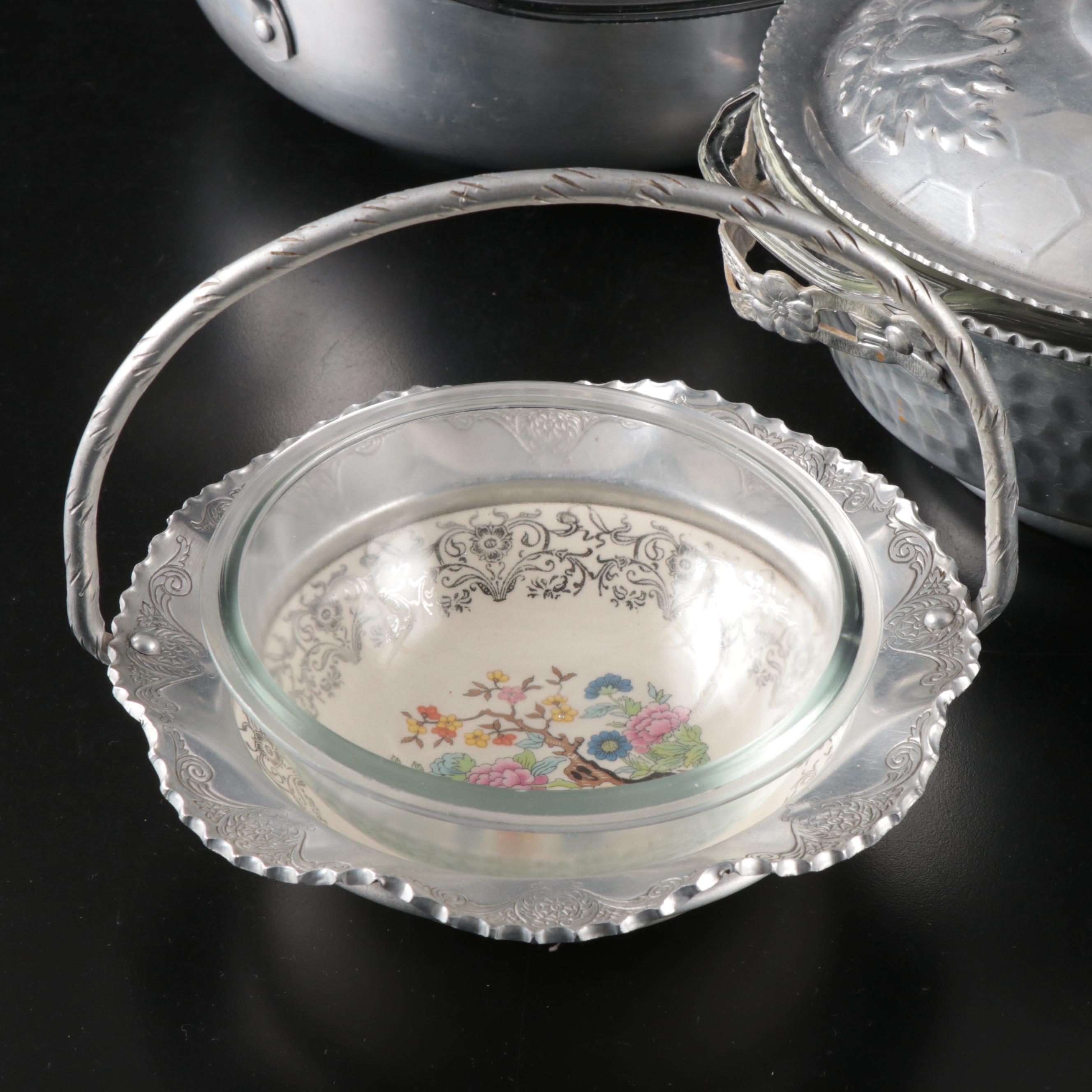 Nasco Italy Hammered Aluminum Bowl, Lidded Music Box and More Vintage Dishes