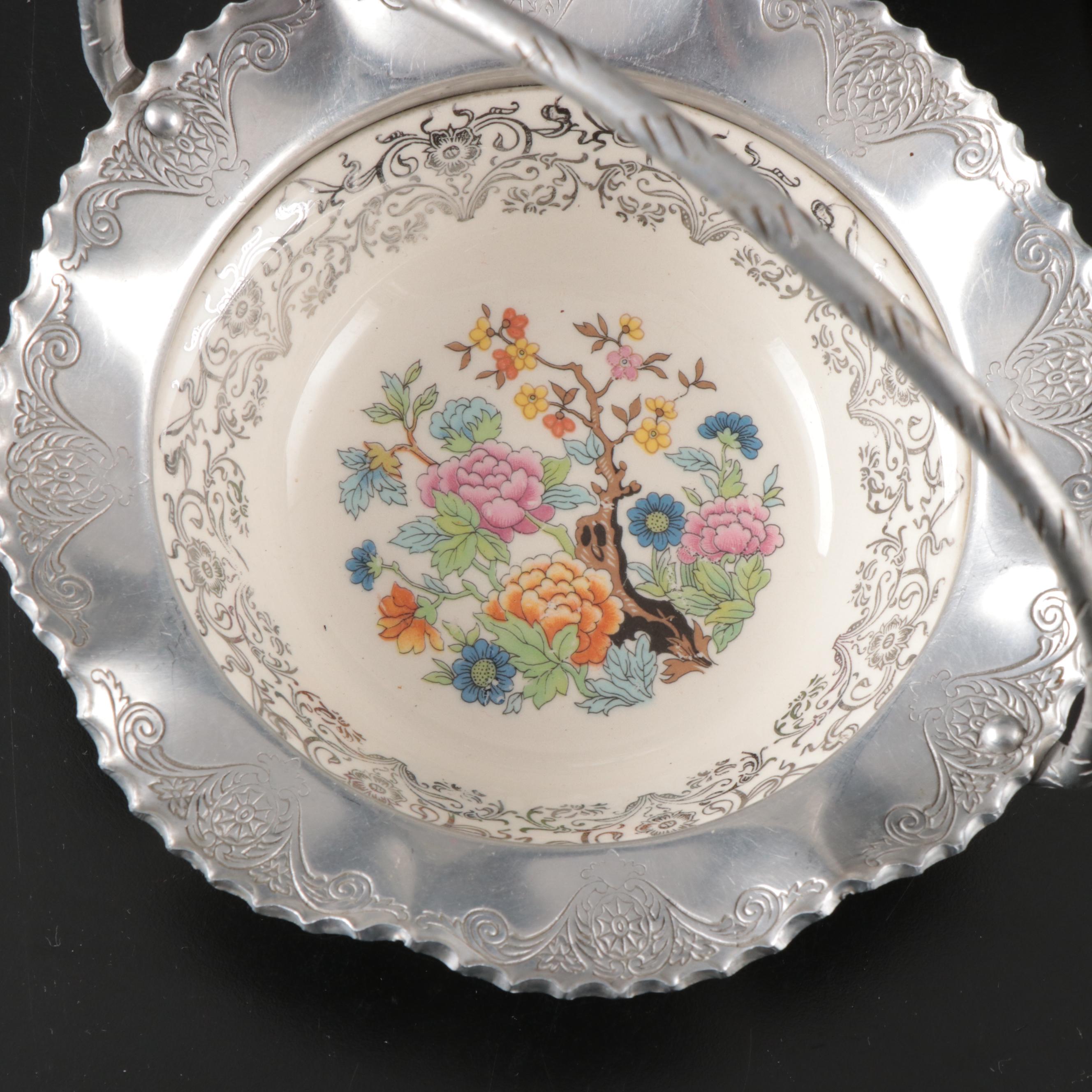 Nasco Italy Hammered Aluminum Bowl, Lidded Music Box and More Vintage Dishes