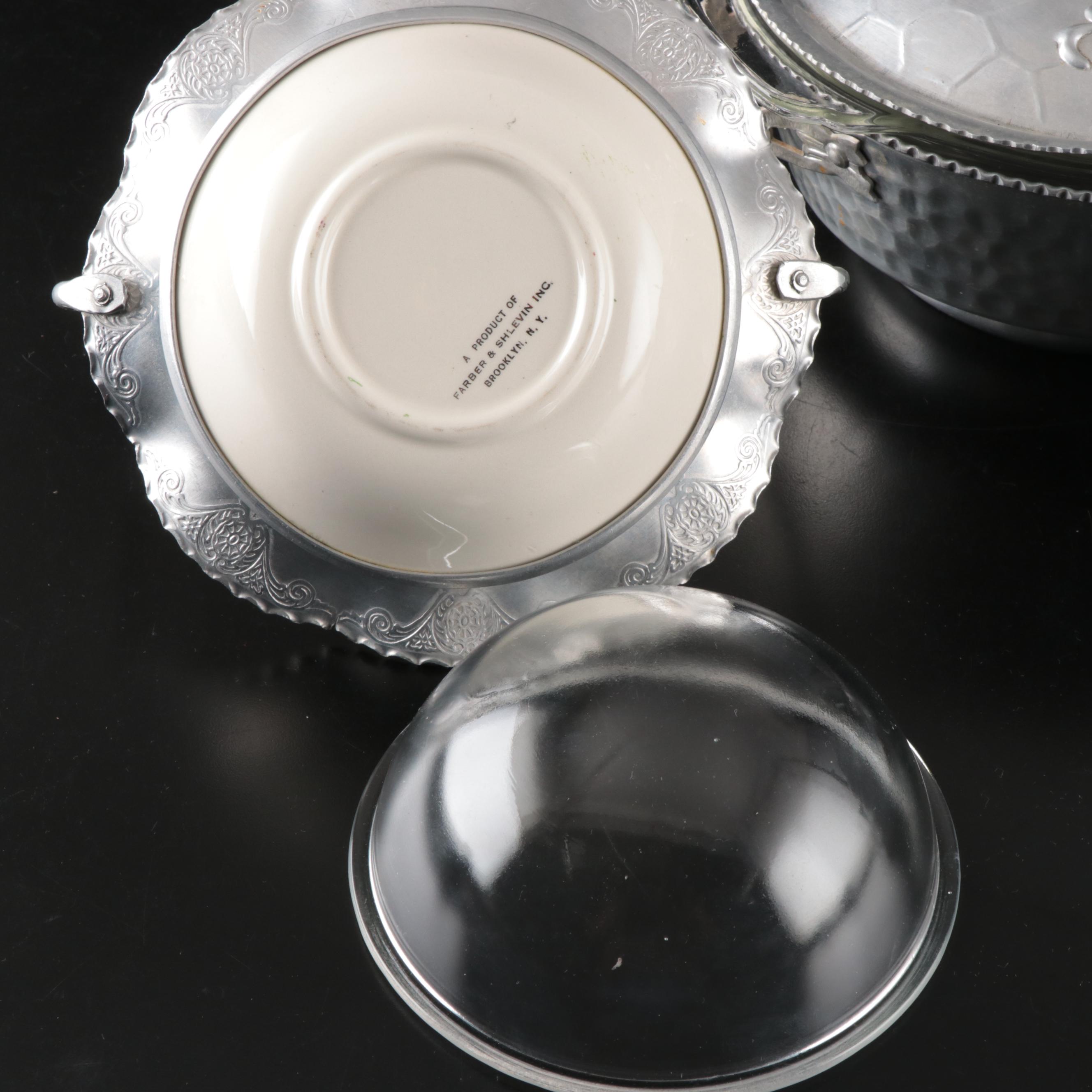 Nasco Italy Hammered Aluminum Bowl, Lidded Music Box and More Vintage Dishes