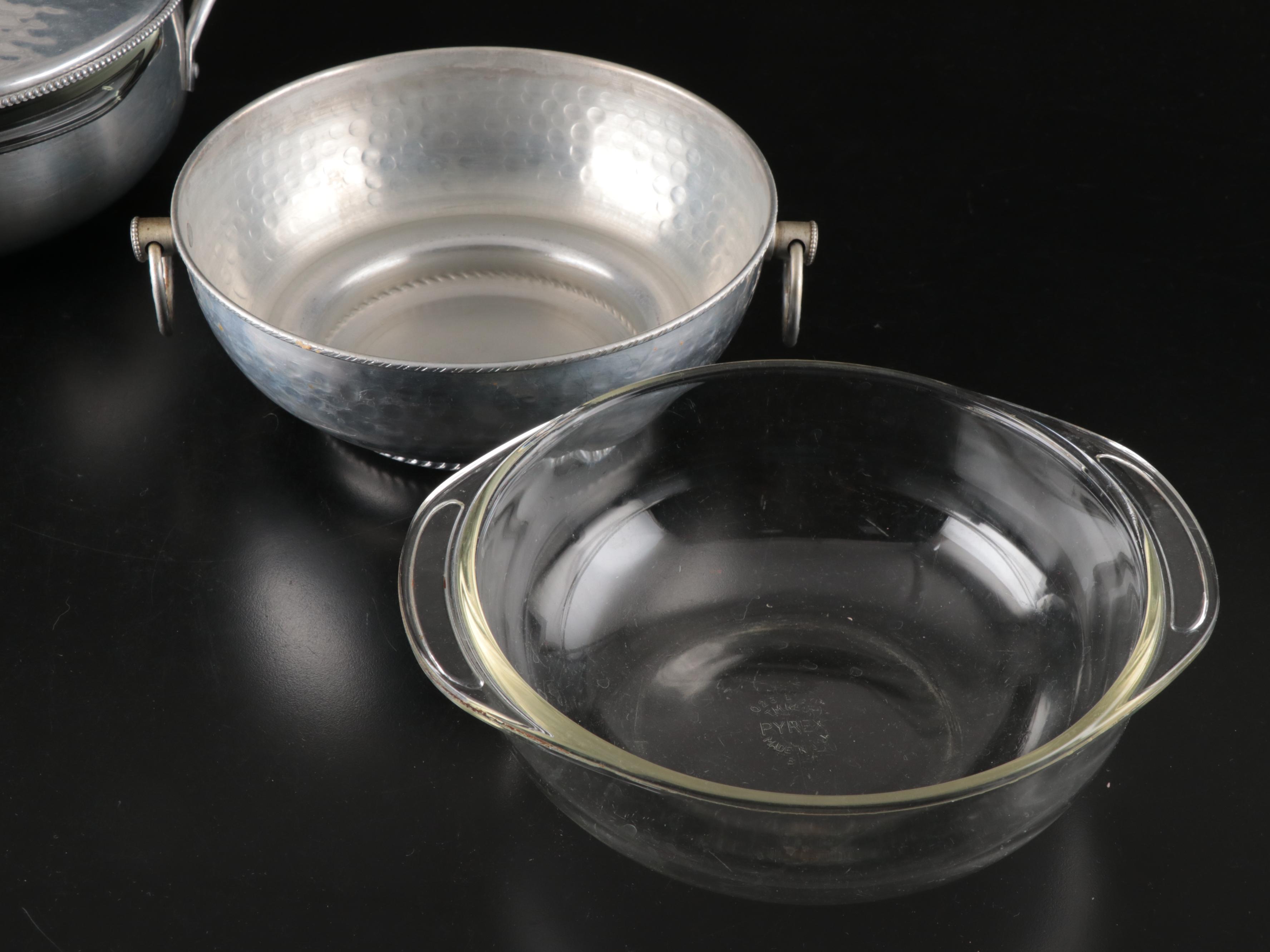 Nasco Italy Hammered Aluminum Bowl, Lidded Music Box and More Vintage Dishes