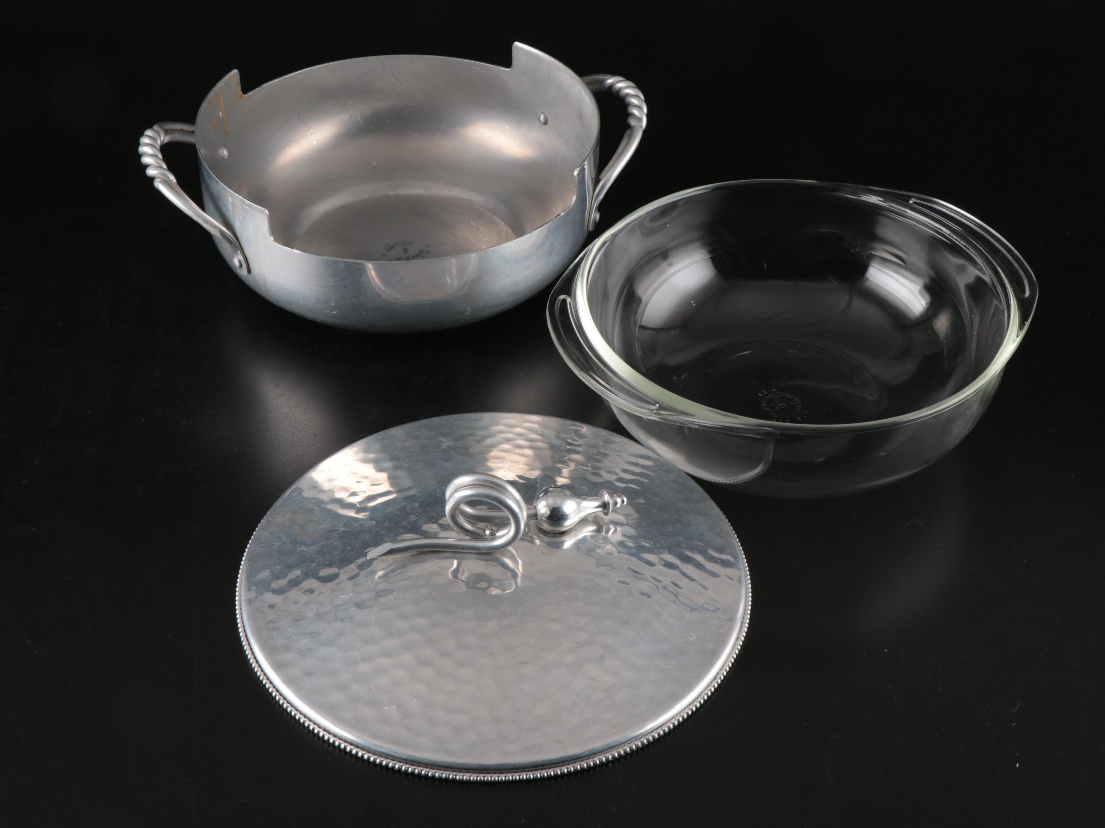 Nasco Italy Hammered Aluminum Bowl, Lidded Music Box and More Vintage Dishes