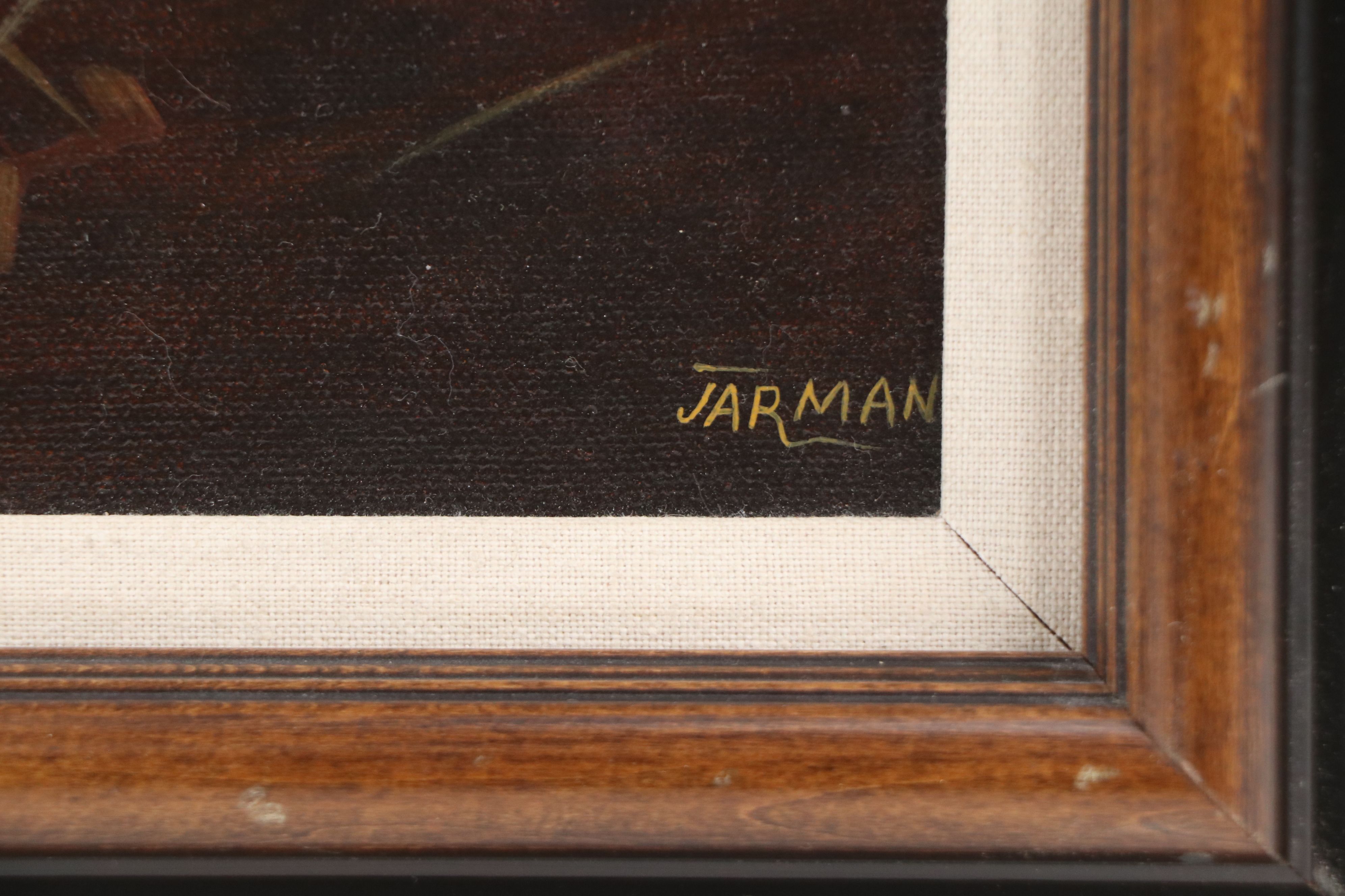 Still Life Oil Painting of Basket and Two Eggs, 21st Century