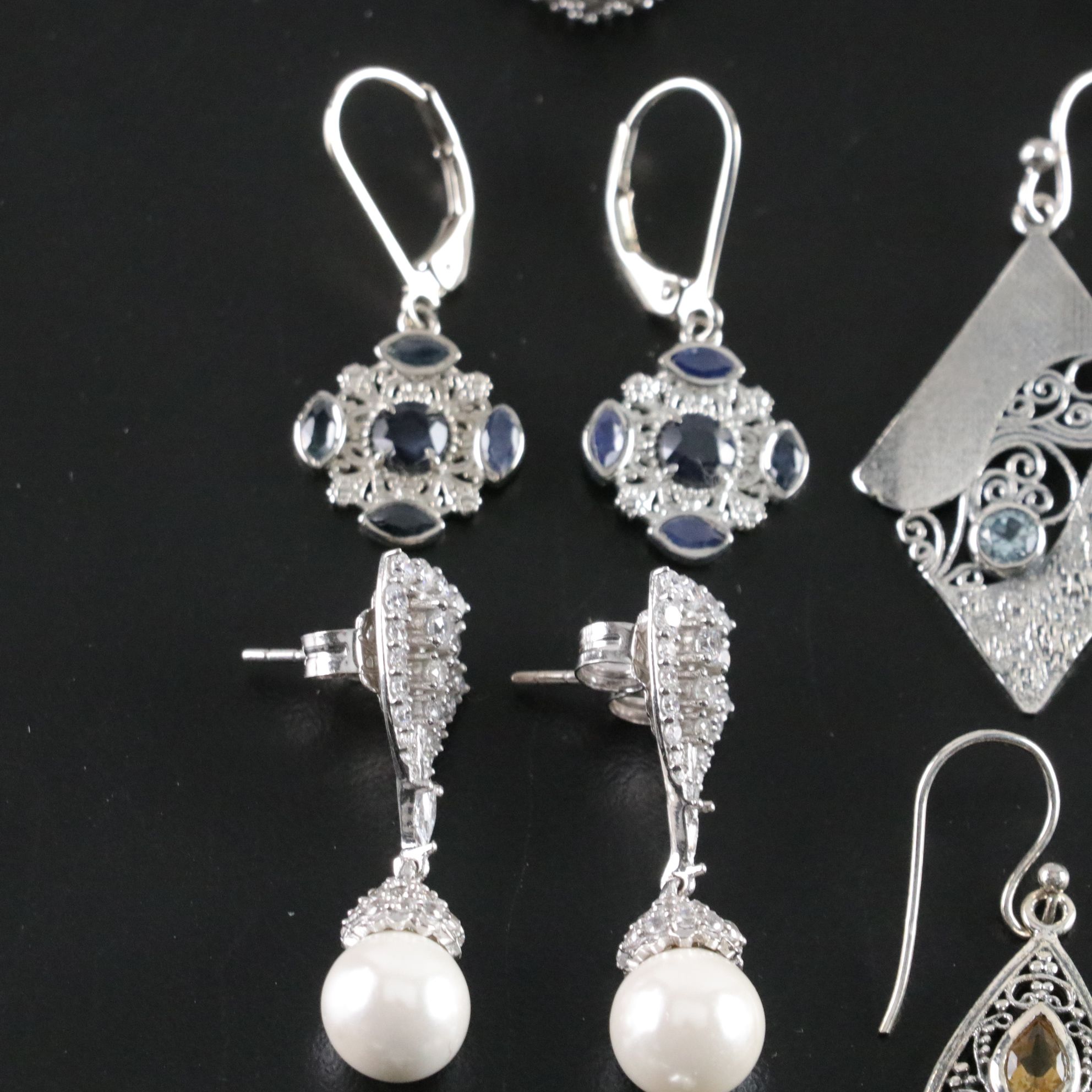 14 Assorted Sterling Silver Rings and Earrings