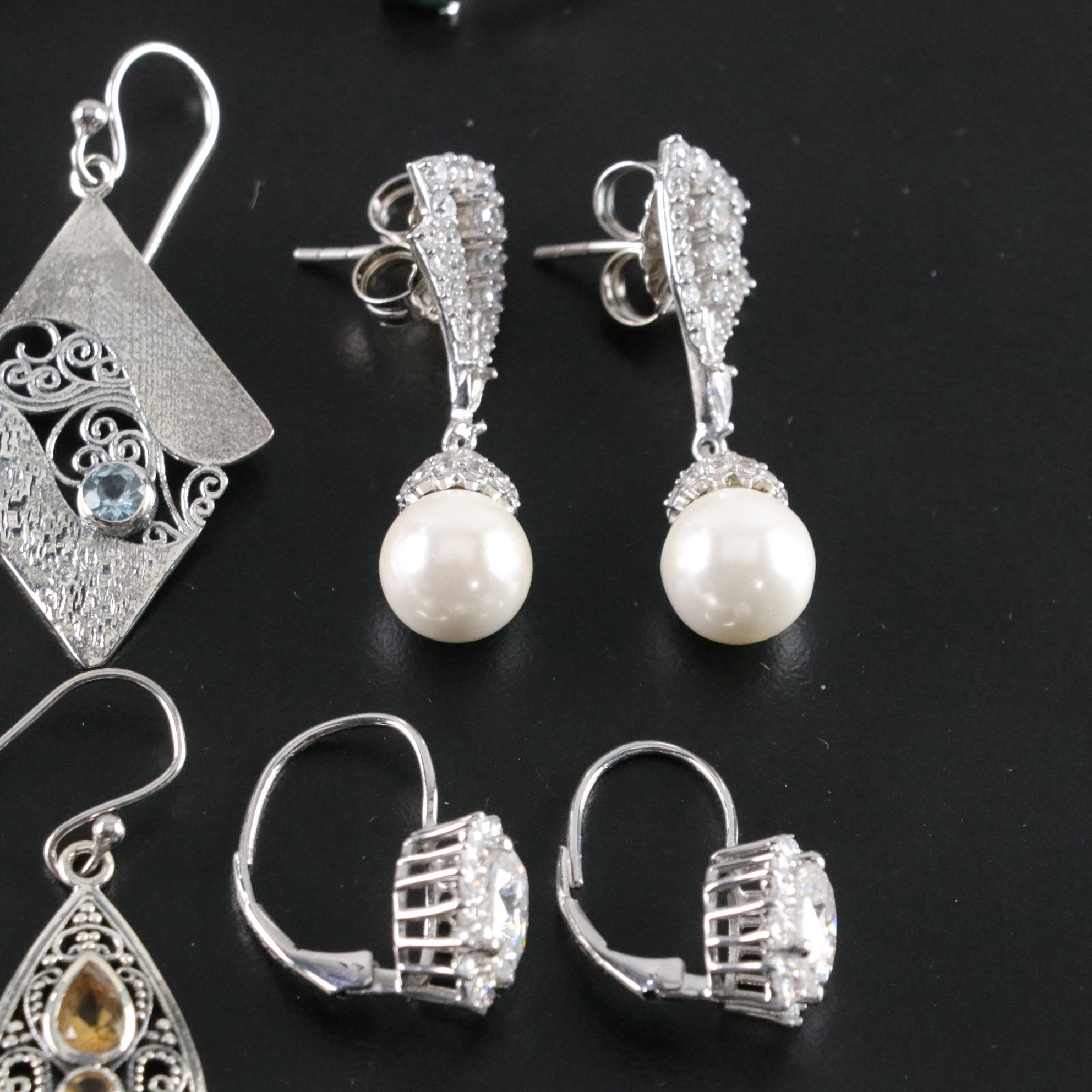 14 Assorted Sterling Silver Rings and Earrings