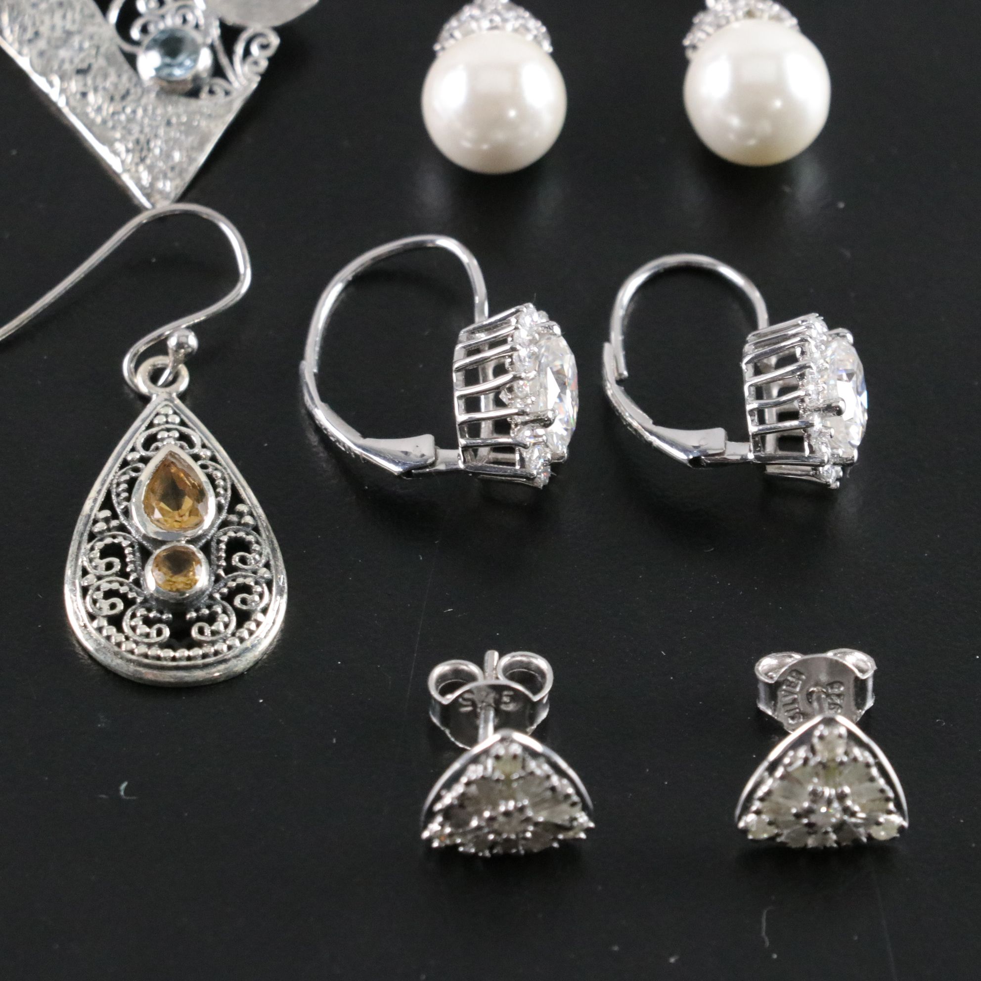 14 Assorted Sterling Silver Rings and Earrings