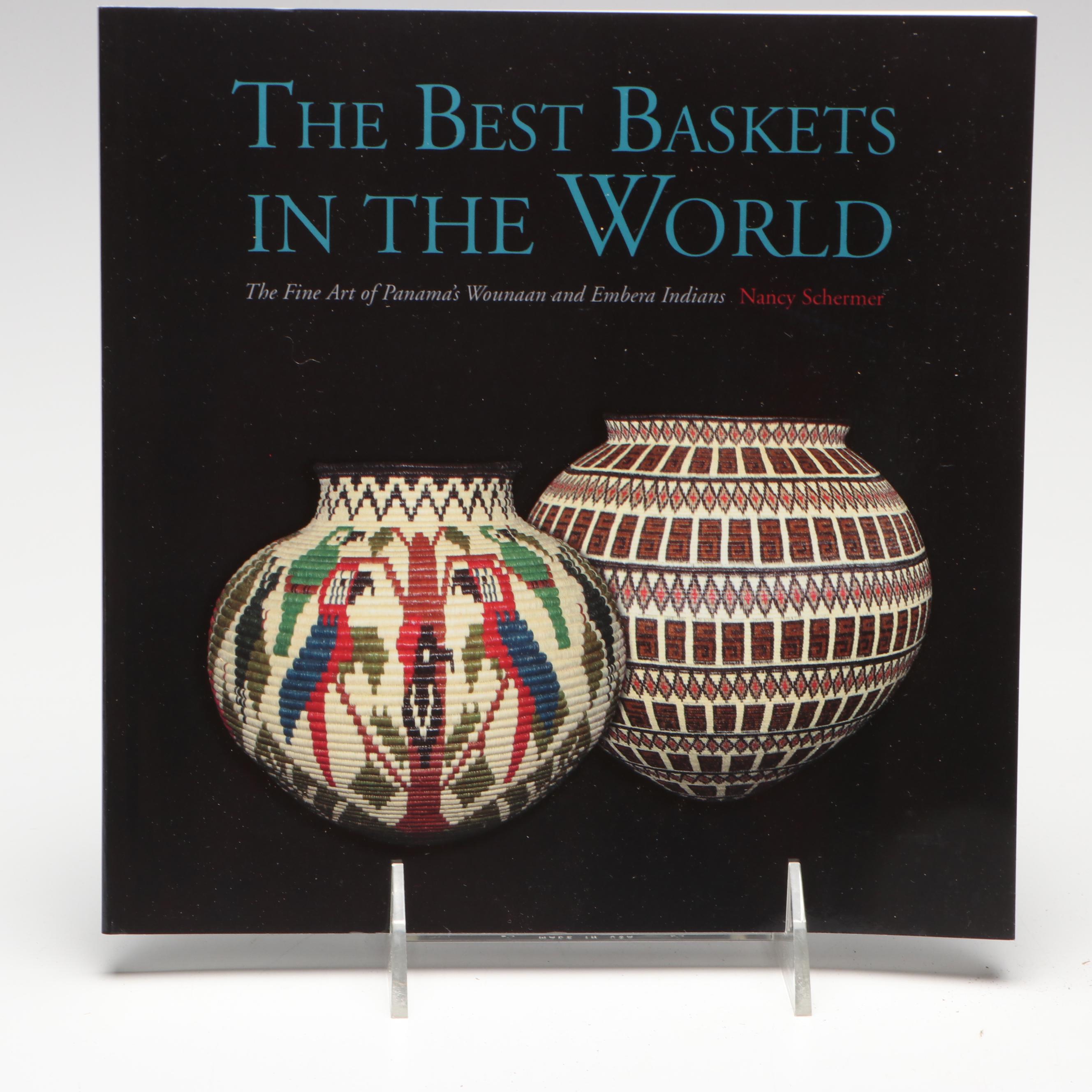 Panamanian Emberá-Wounaan Chunga Fiber Basket Depicting Birds and Butterflies